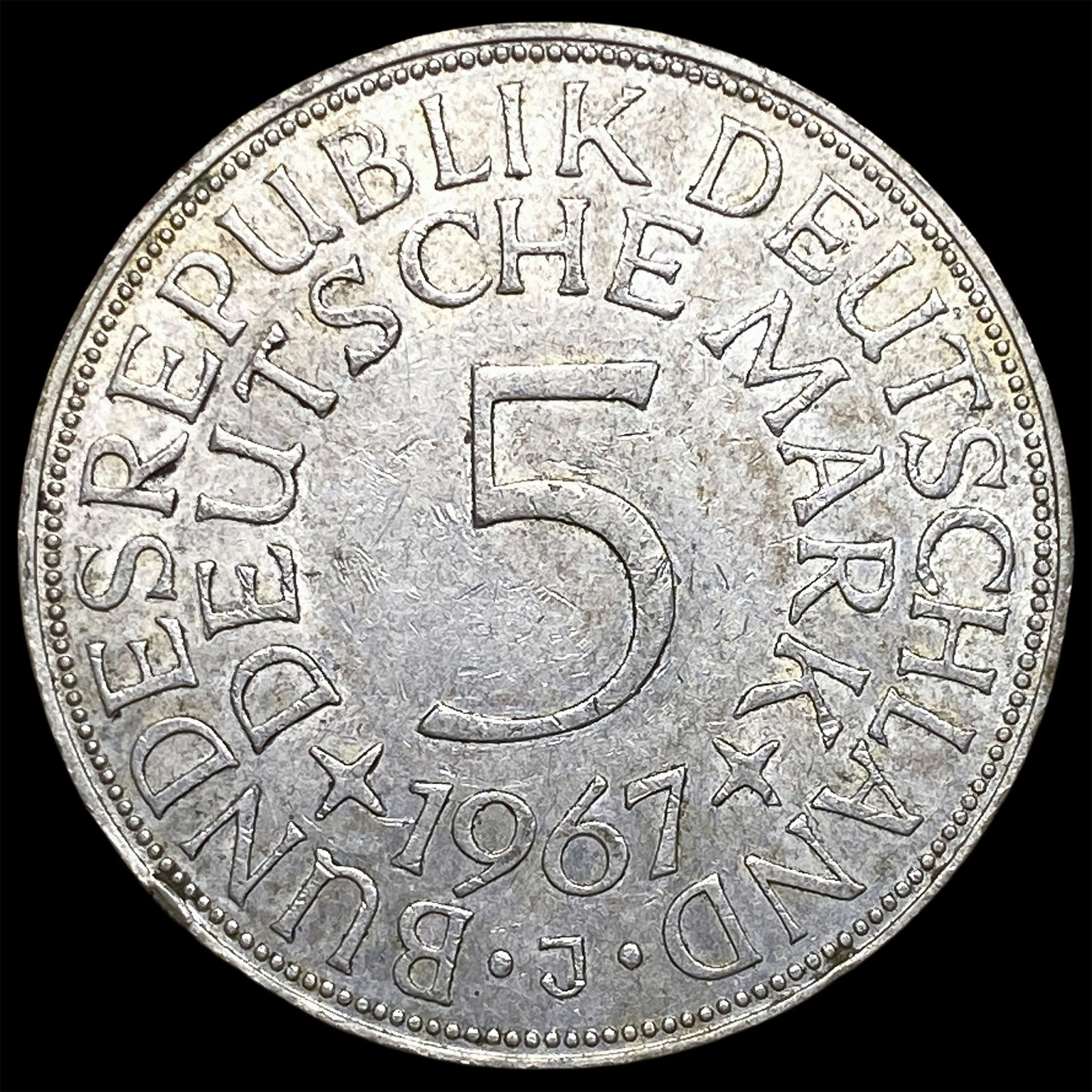 1967J Germany Silver 5 Mark - 2