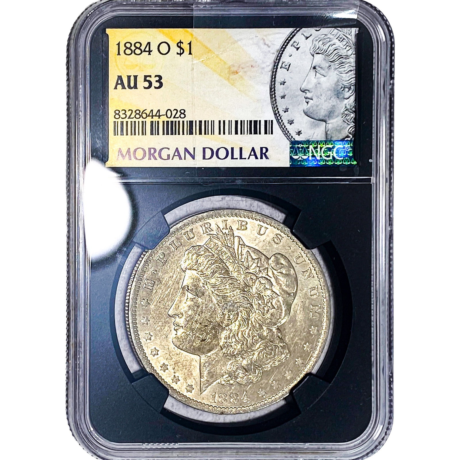 1884-O Morgan Silver Dollar NGC AU53: 1884-O Morgan Silver Dollar NGC AU53