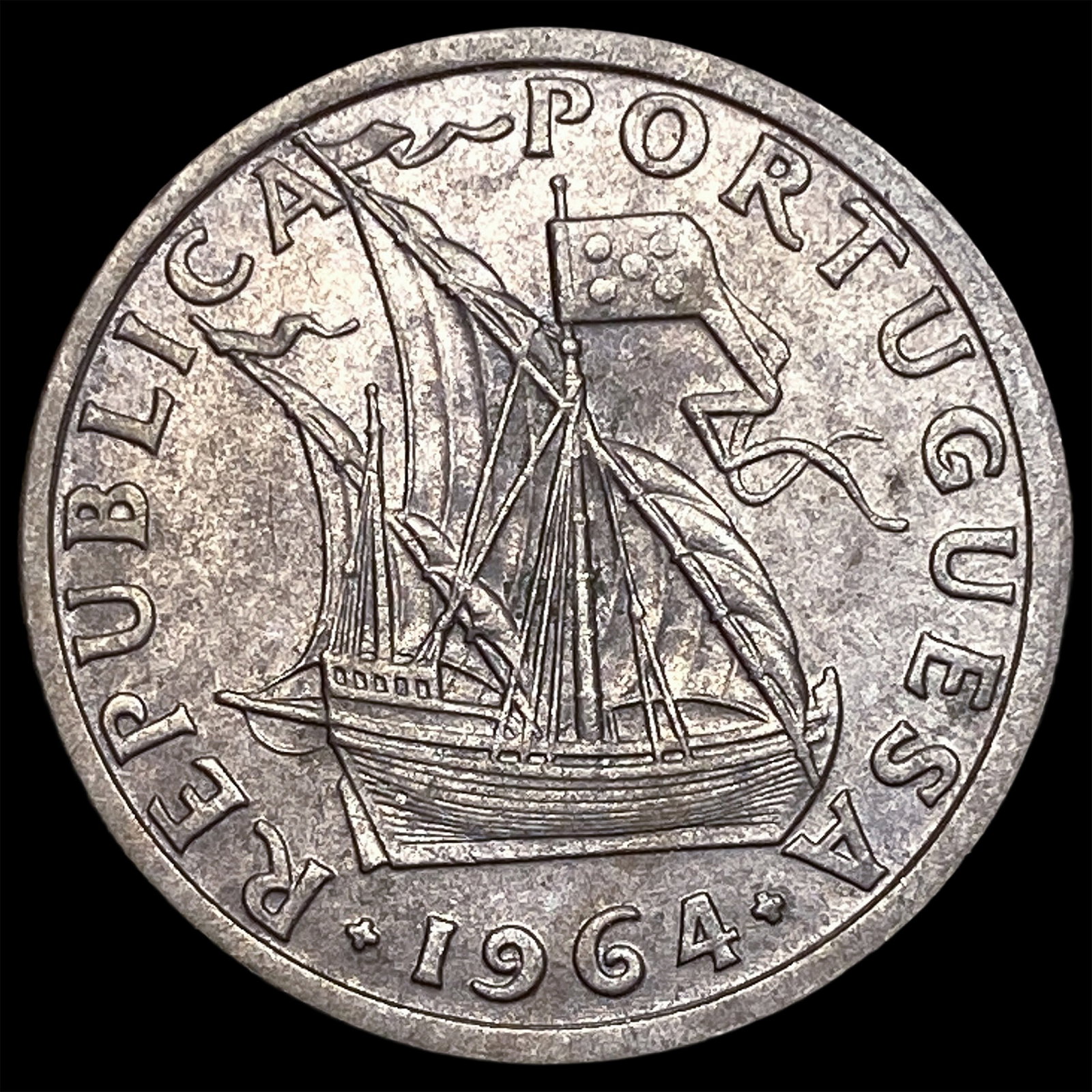 1964 Portugal Copper Nickel 2 1/2 Escudos: 1964 Portugal Copper Nickel 2 1/2 Escudos