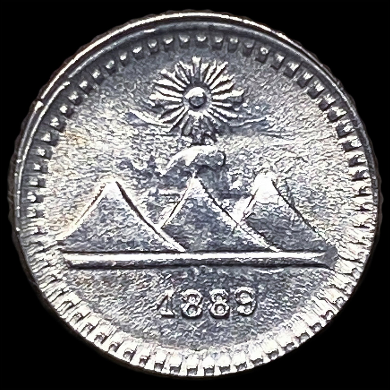 1889 Guatemala Silver 1/4 Real: 1889 Guatemala Silver 1/4 Real