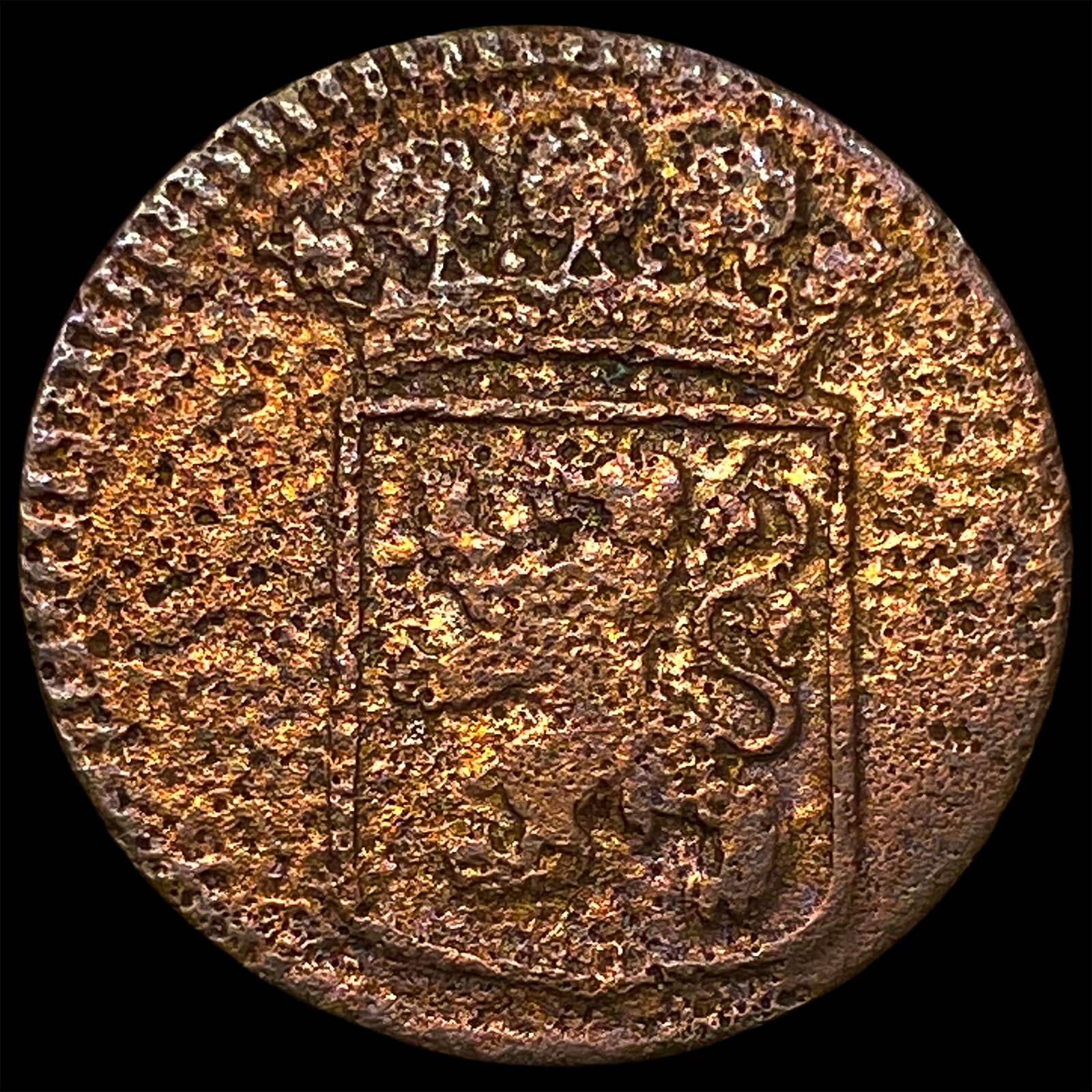 1726 Holland Dutch East India Company Copper Duit (1 of 2)