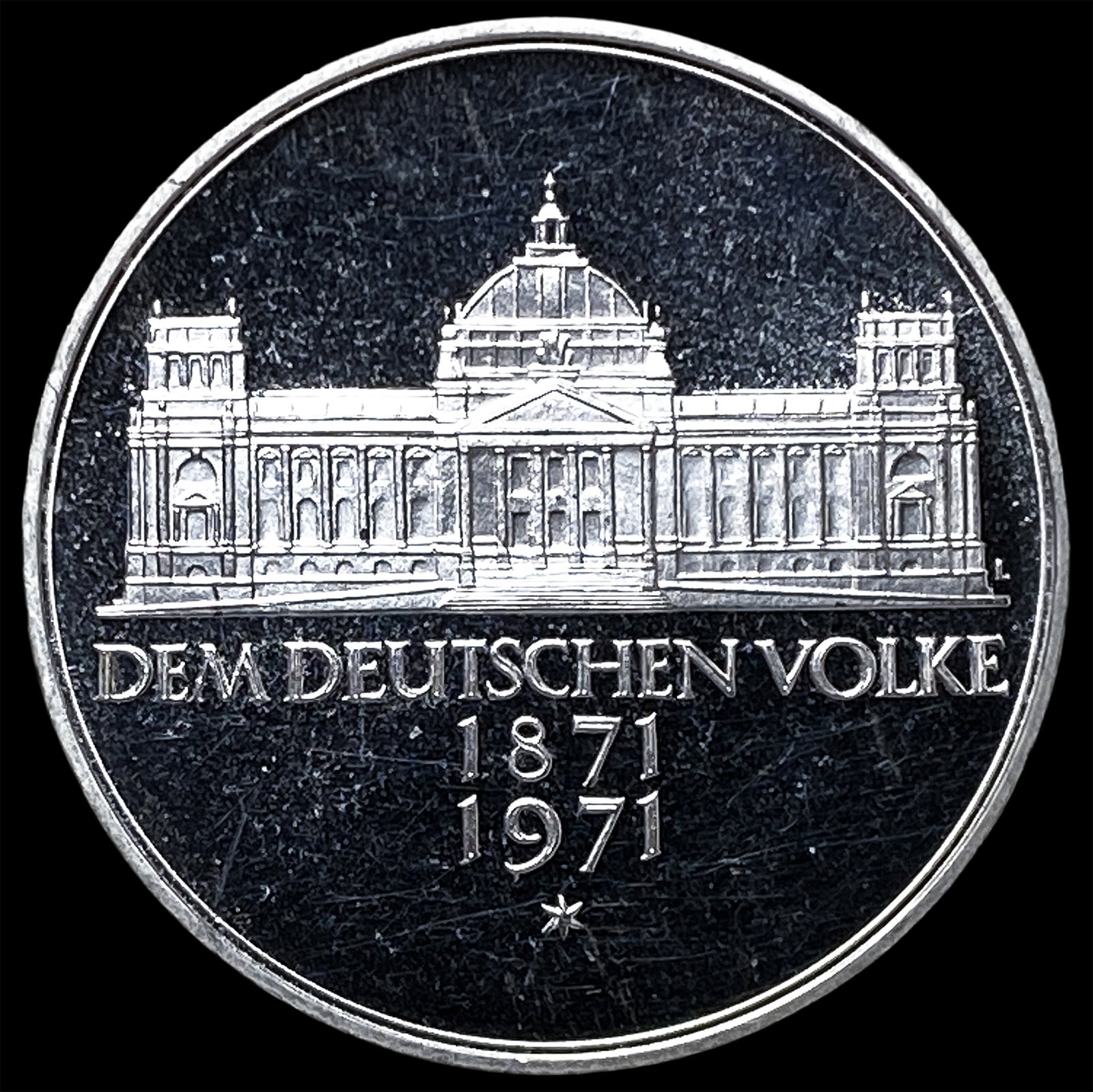 1971G West Germany Silver 5 Mark Proof: 1971G West Germany Silver 5 Mark Proof