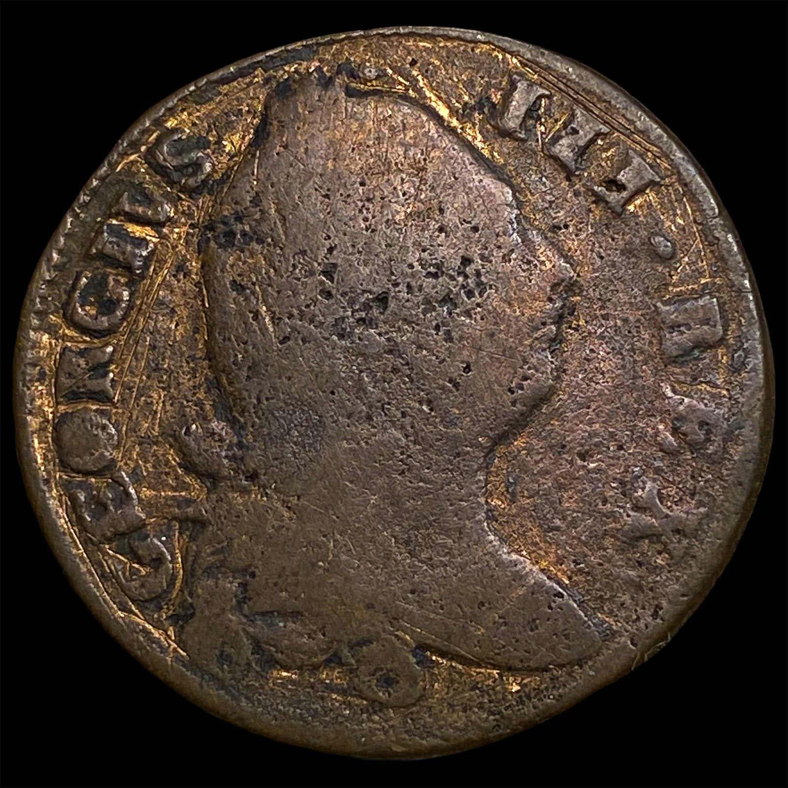1775 Ireland Geroge III Copper Half Penny (1 of 2)