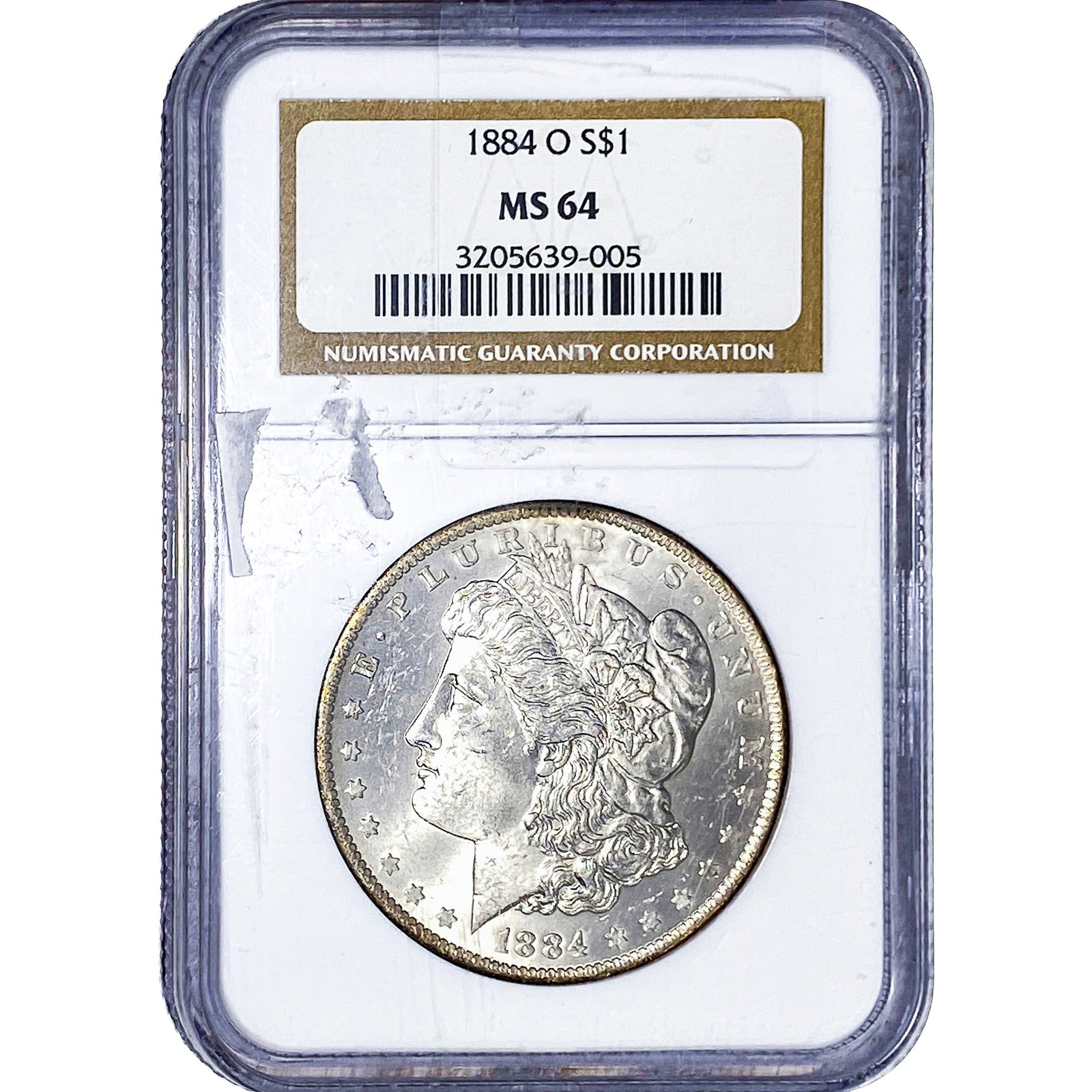 1884-O Morgan Silver Dollar NGC MS64: 1884-O Morgan Silver Dollar NGC MS64