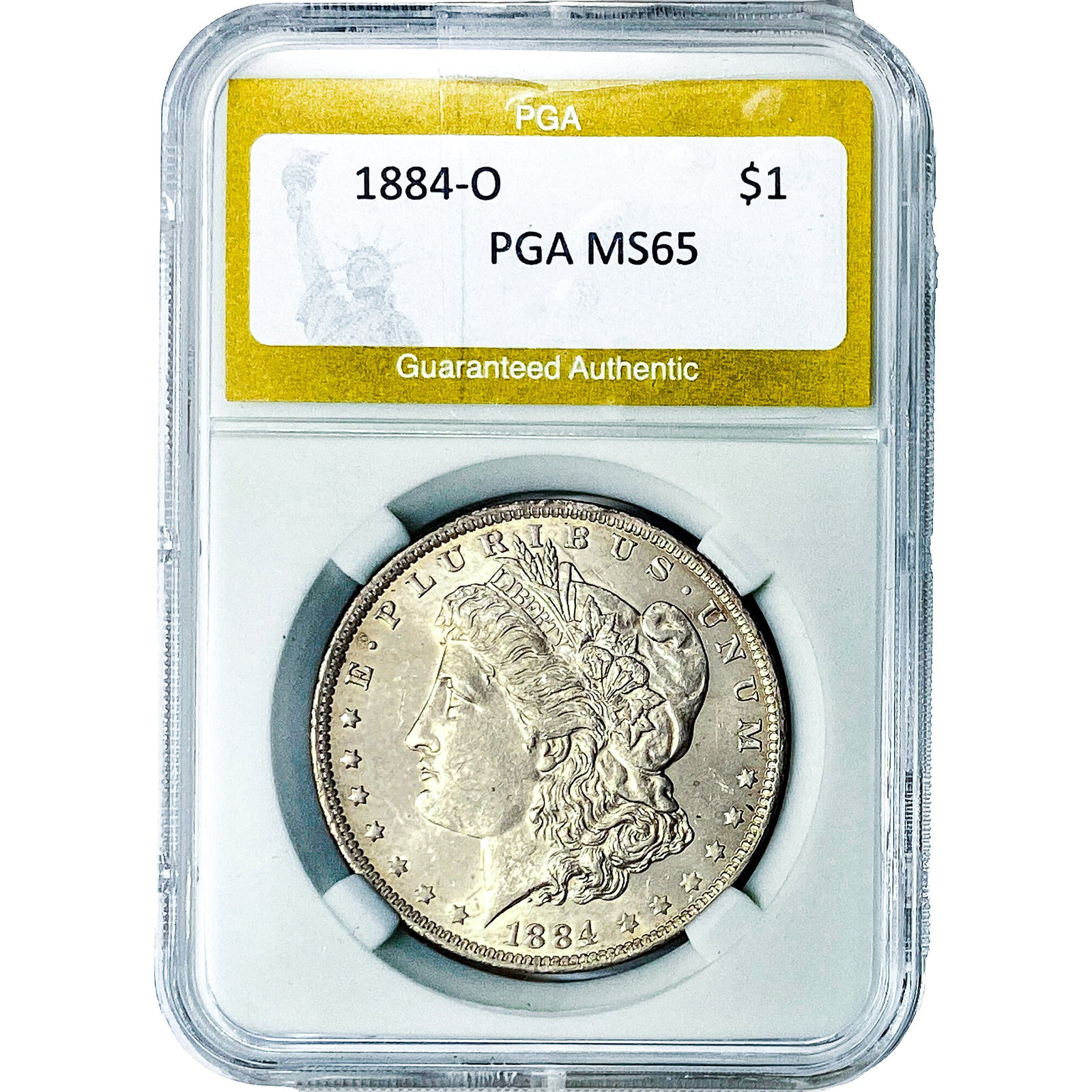 1884-O Morgan Silver Dollar PGA MS65: 1884-O Morgan Silver Dollar PGA MS65