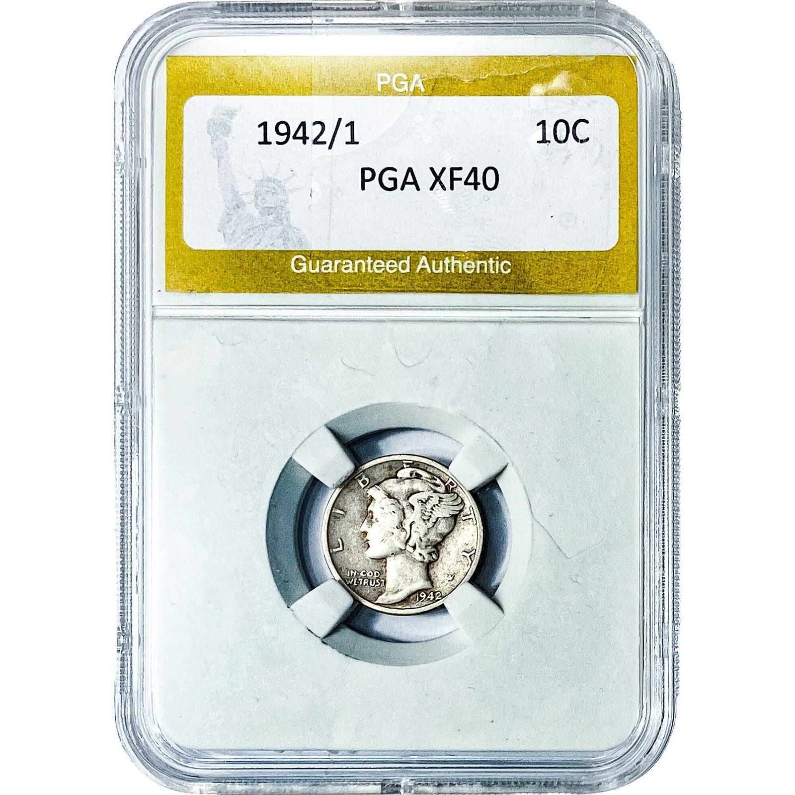 1942/1 Mercury Silver Dime PGA XF40: 1942/1 Mercury Silver Dime PGA XF40