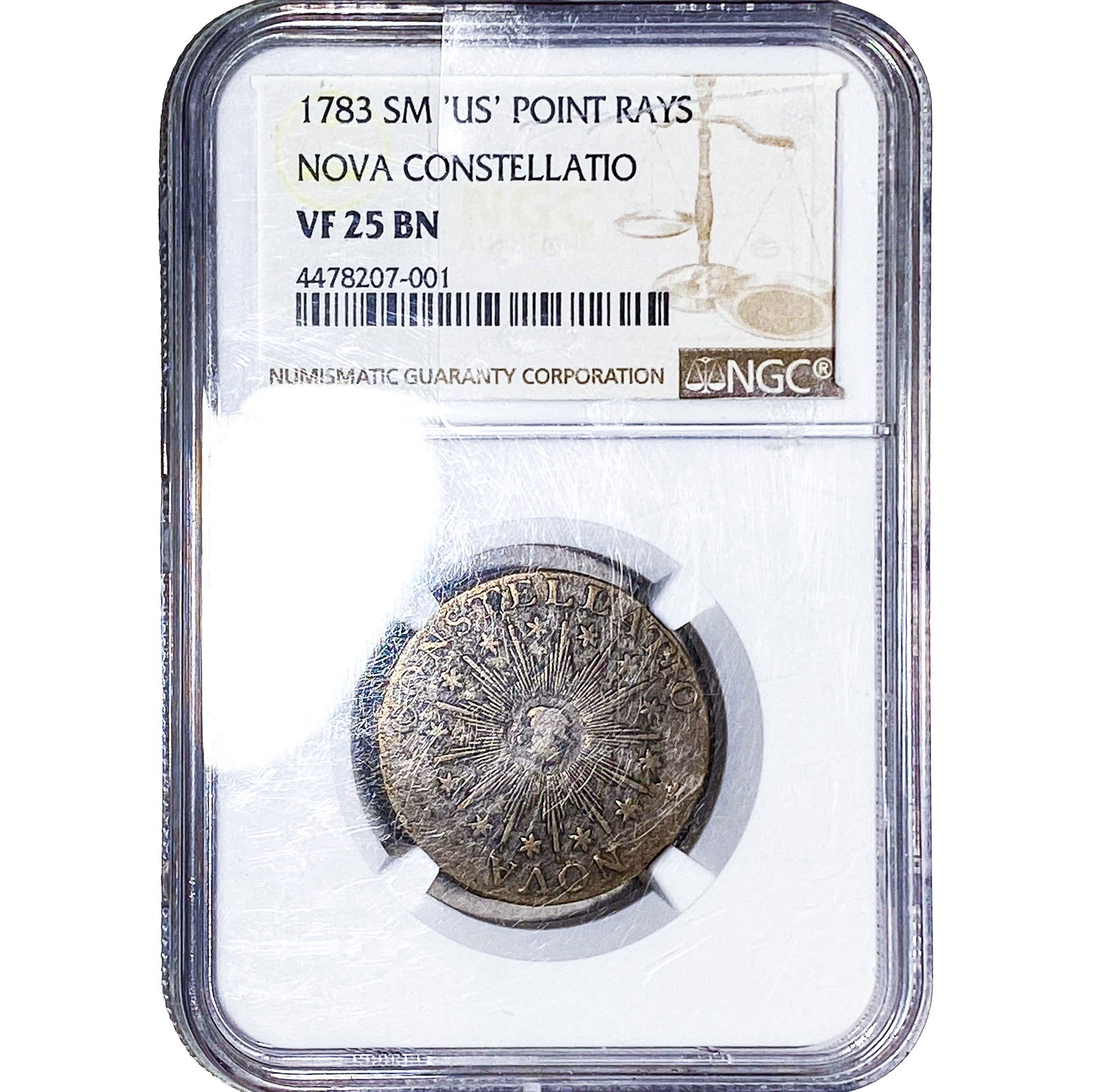 1783 SM 'US' Point Rays Nova Constellatio NGC VF25 BN (1 of 2)