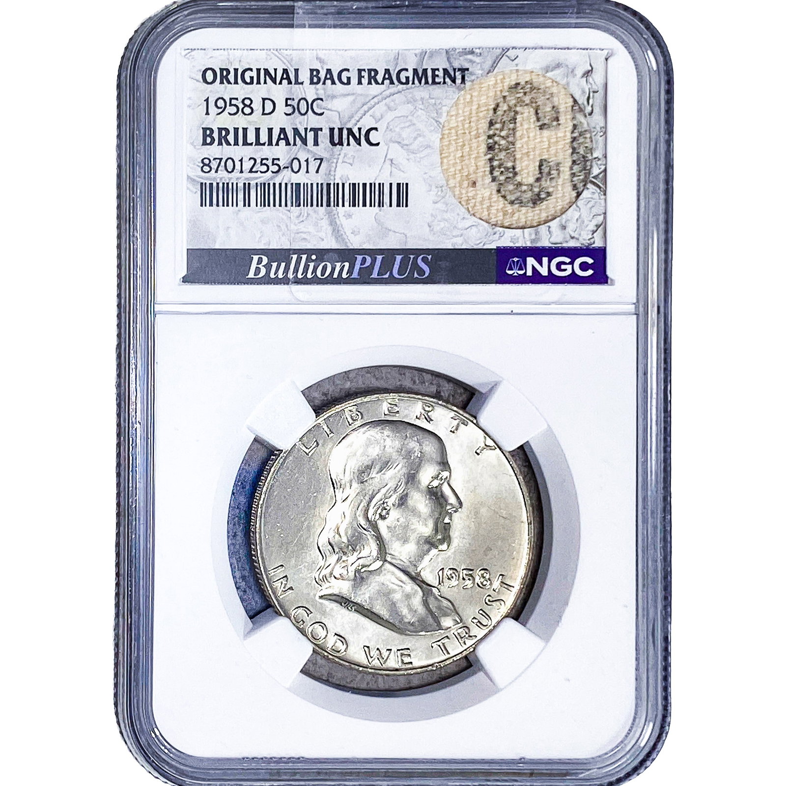 1958-D Franklin Half Dollar NGC BU (1 of 2)