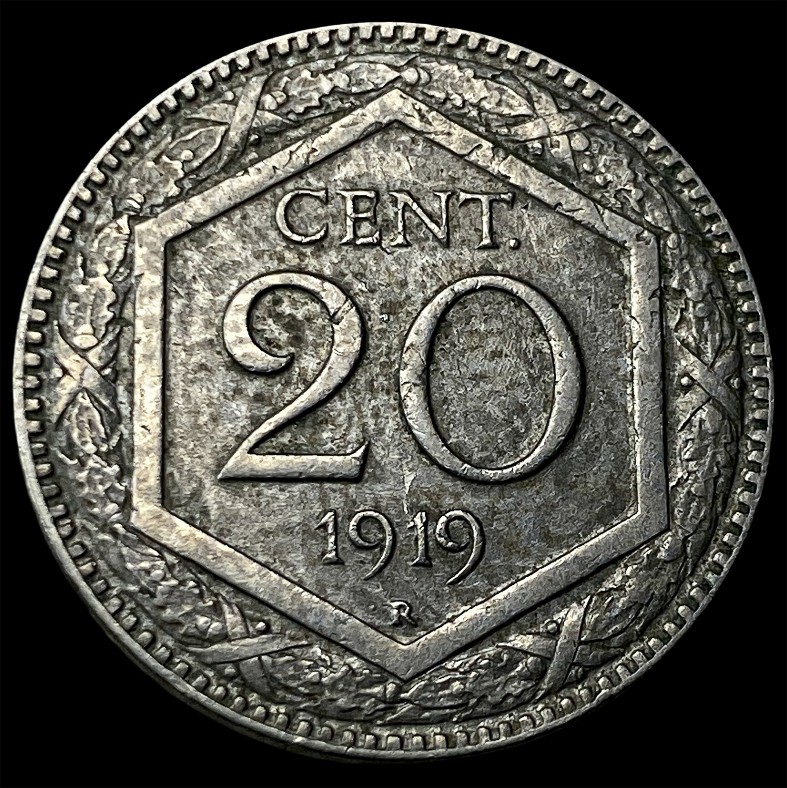 1919-R Italy Copper Nickel 20 Centesimi: 1919-R Italy Copper Nickel 20 Centesimi