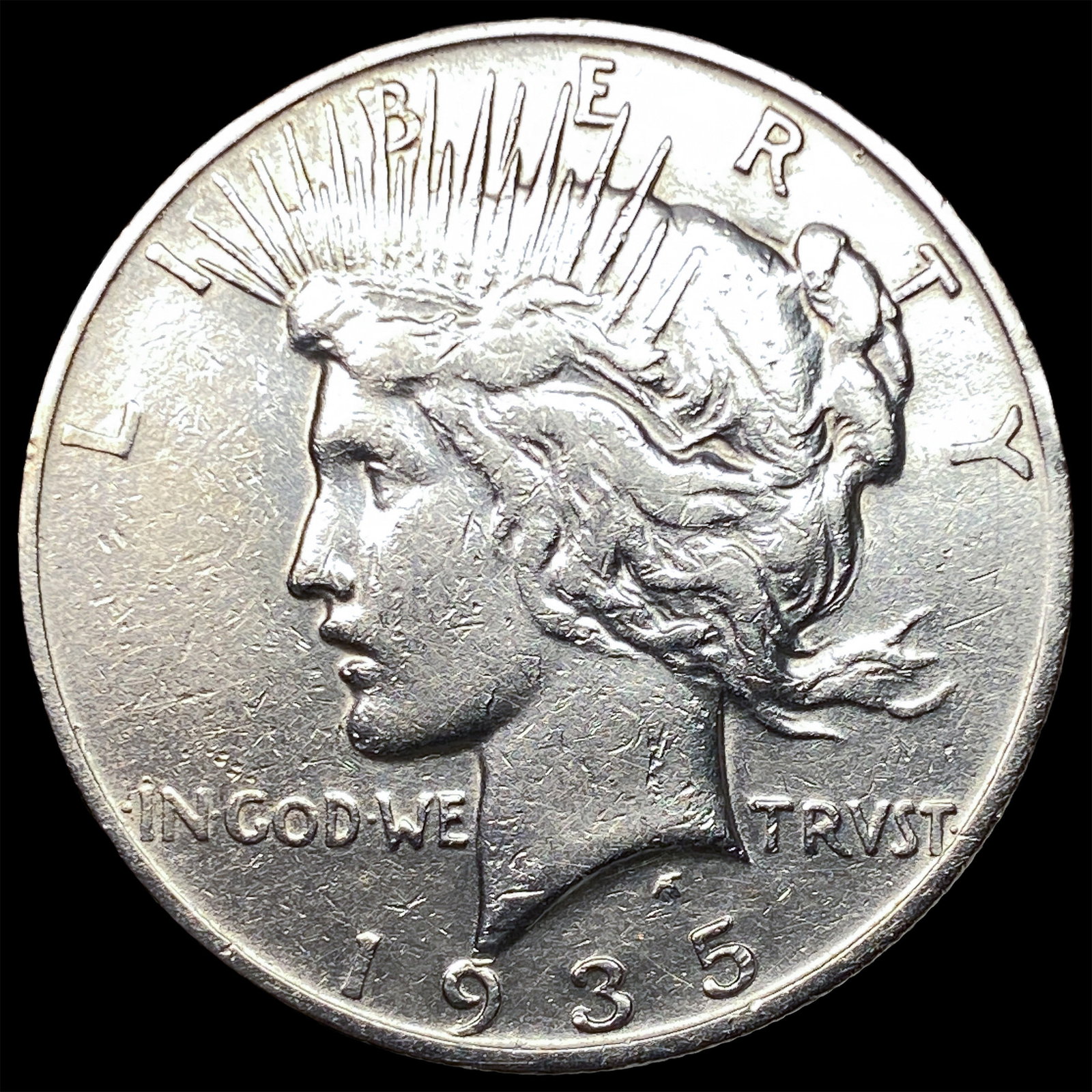 1935-S Silver Peace Dollar NEARLY UNCIRCULATED: 1935-S Silver Peace Dollar NEARLY UNCIRCULATED