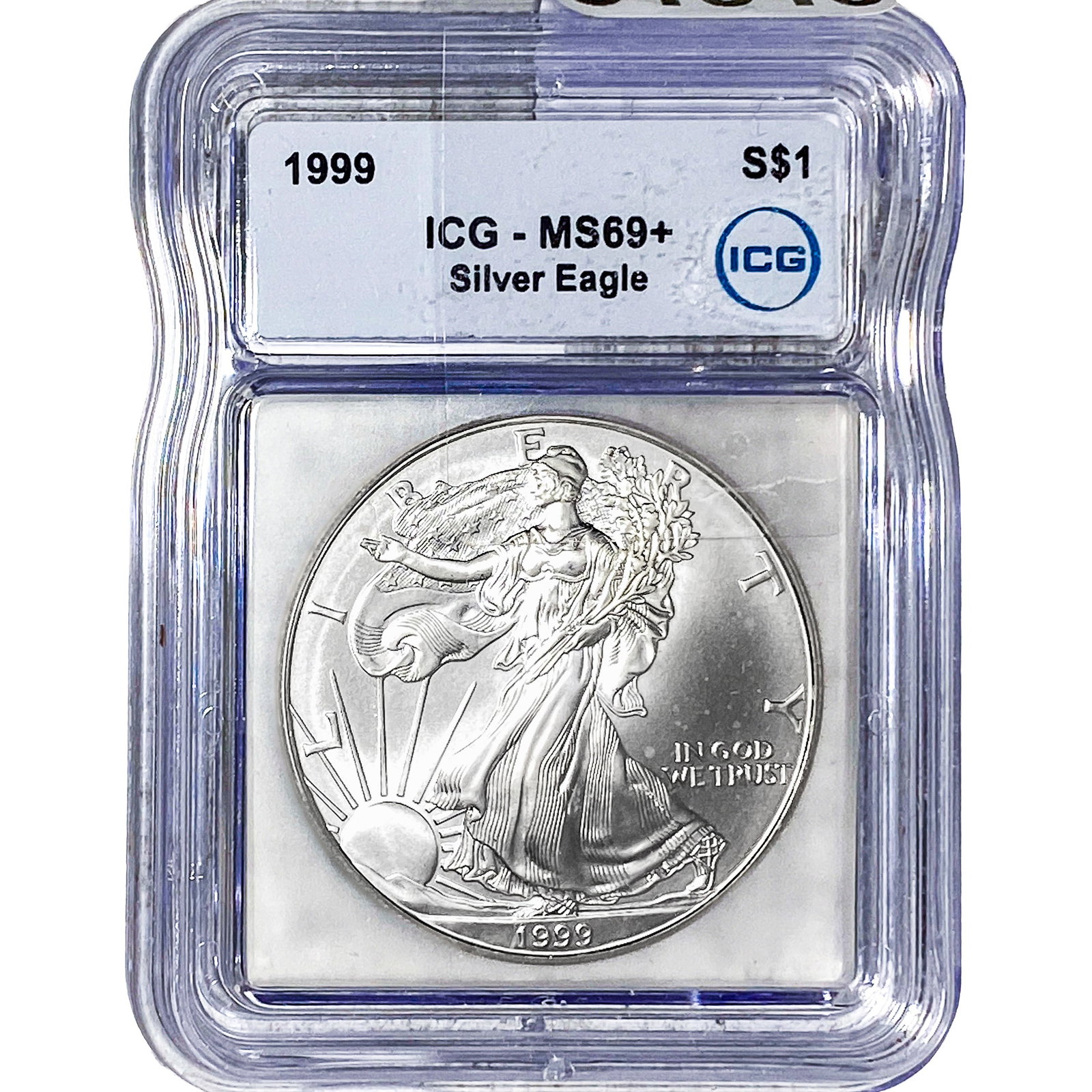 1999 Silver Eagle ICG MS69+: 1999 Silver Eagle ICG MS69+