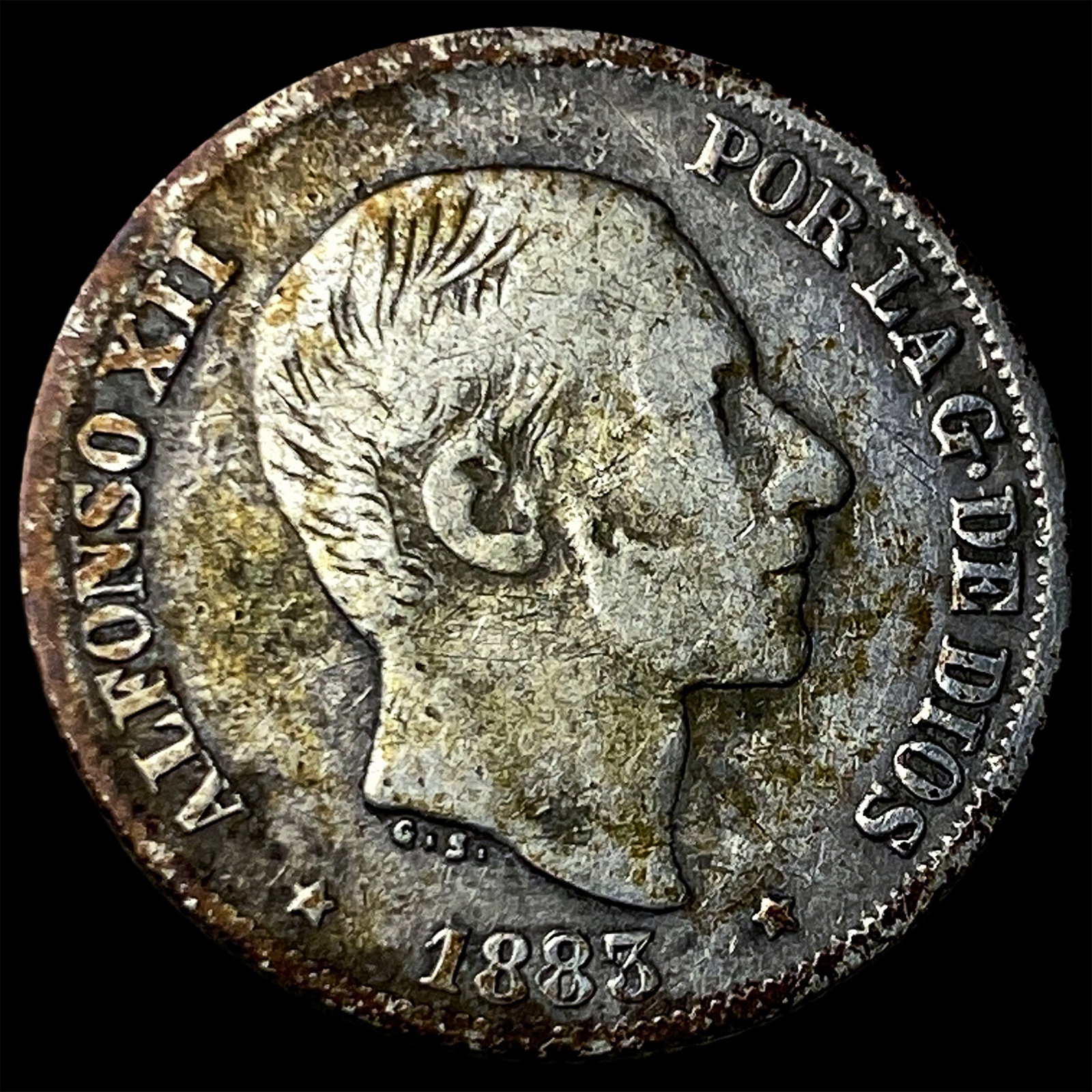 1883/1881 Philippines Silver 10 Centimos: 1883/1881 Philippines Silver 10 Centimos