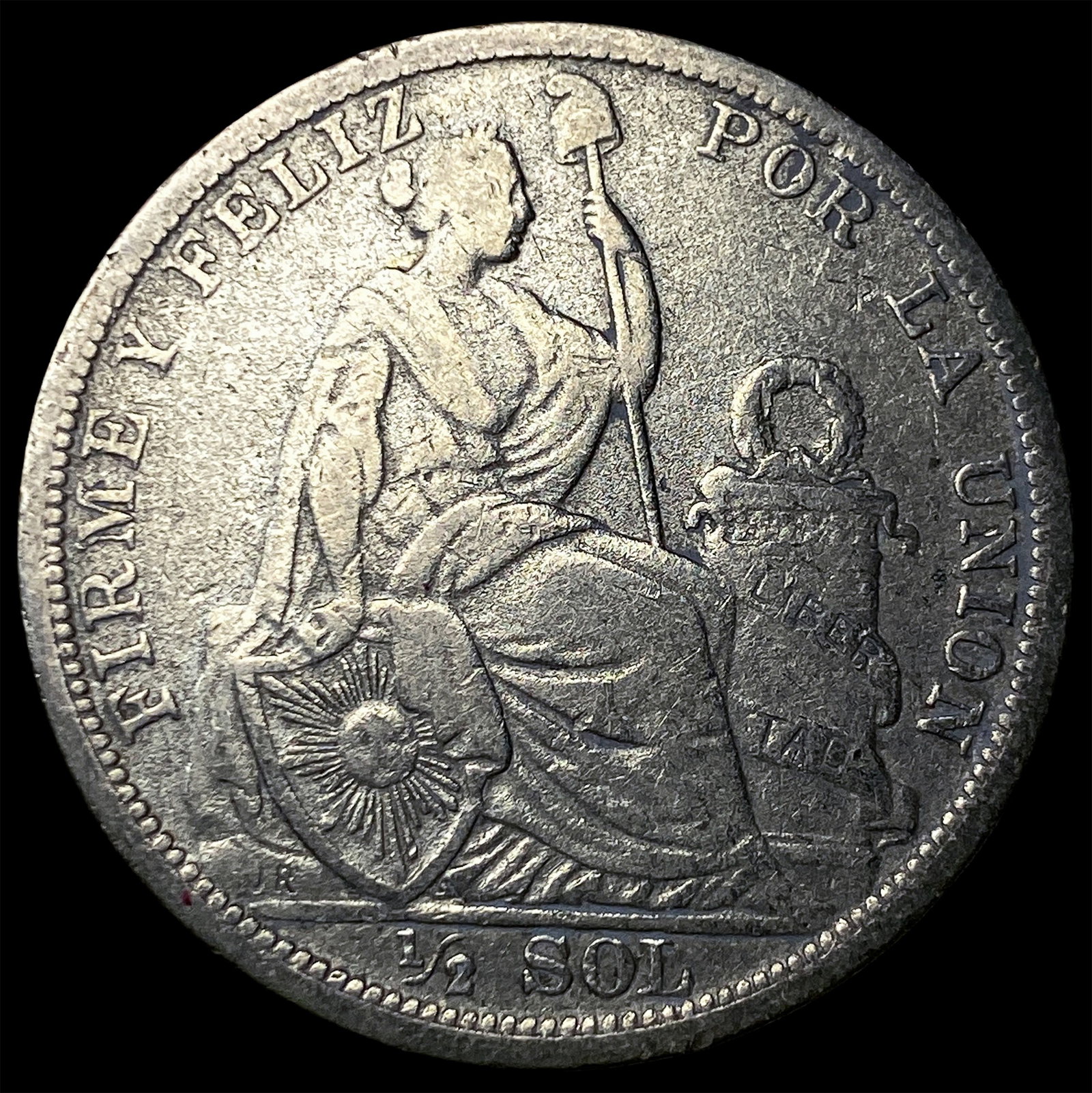 1922JR Peru Silver 1/2 Sol KM 216 (1 of 2)