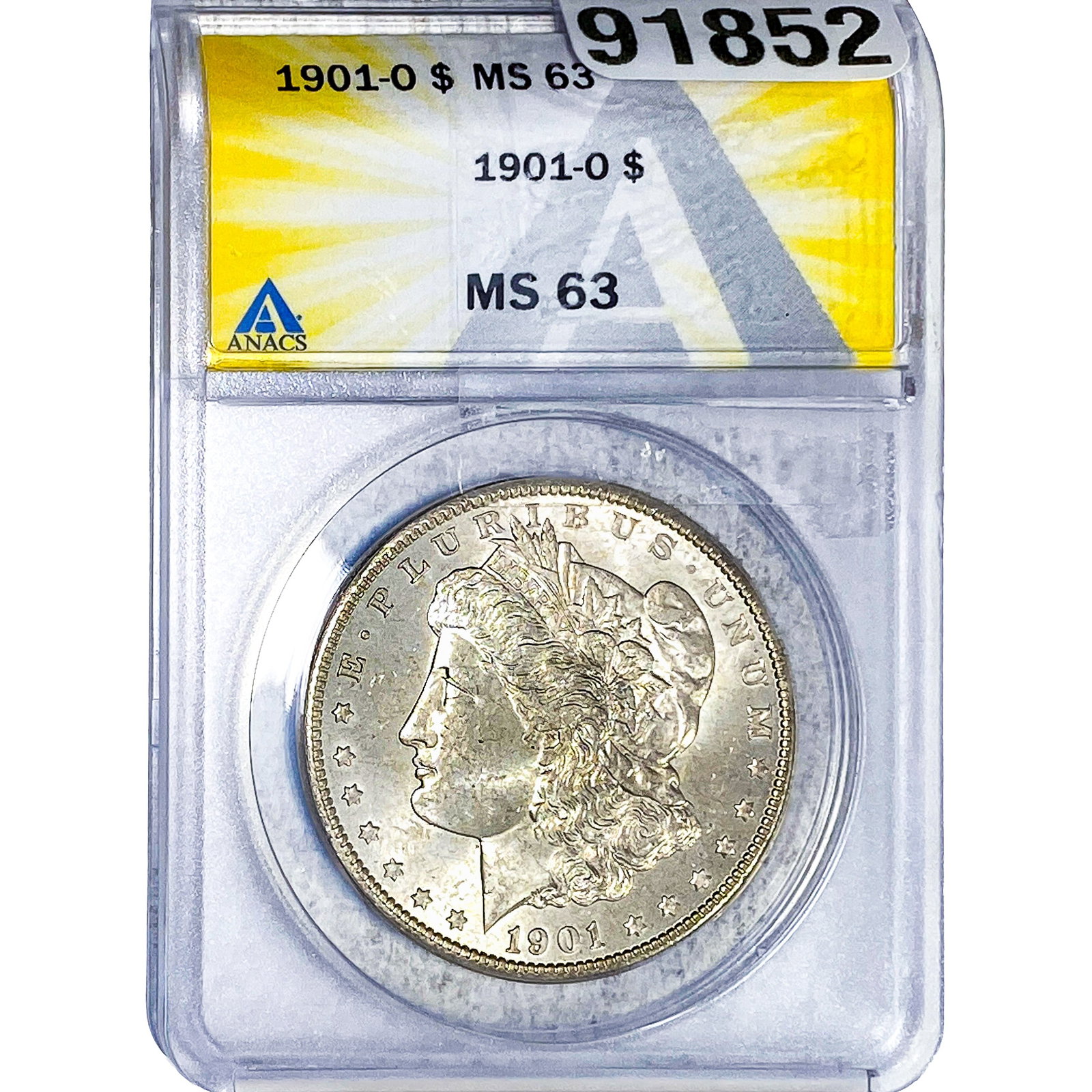 1901-O Morgan Silver Dollar ANACS MS63: 1901-O Morgan Silver Dollar ANACS MS63