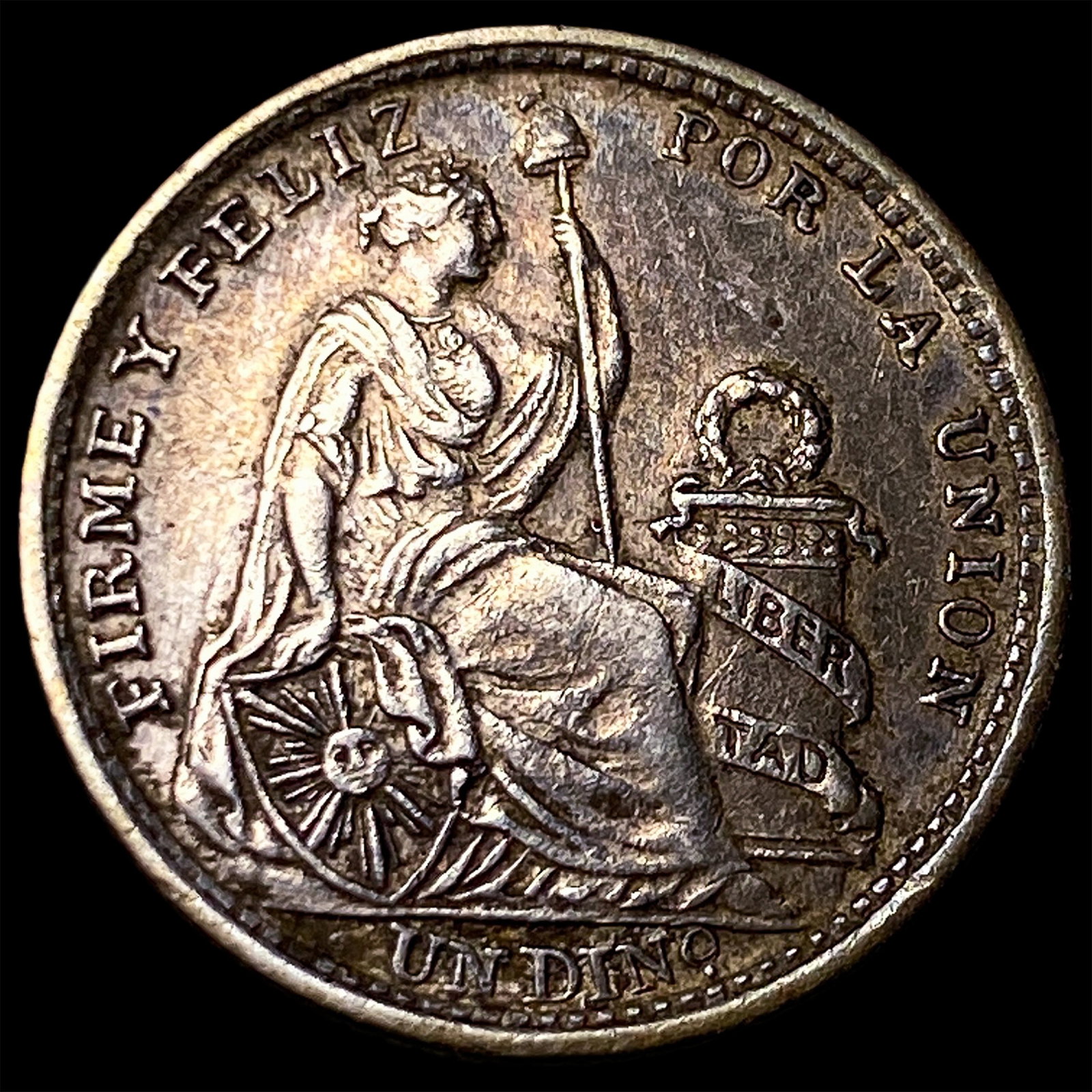 1912 FG Peru Silver Dinero: 1912 FG Peru Silver Dinero