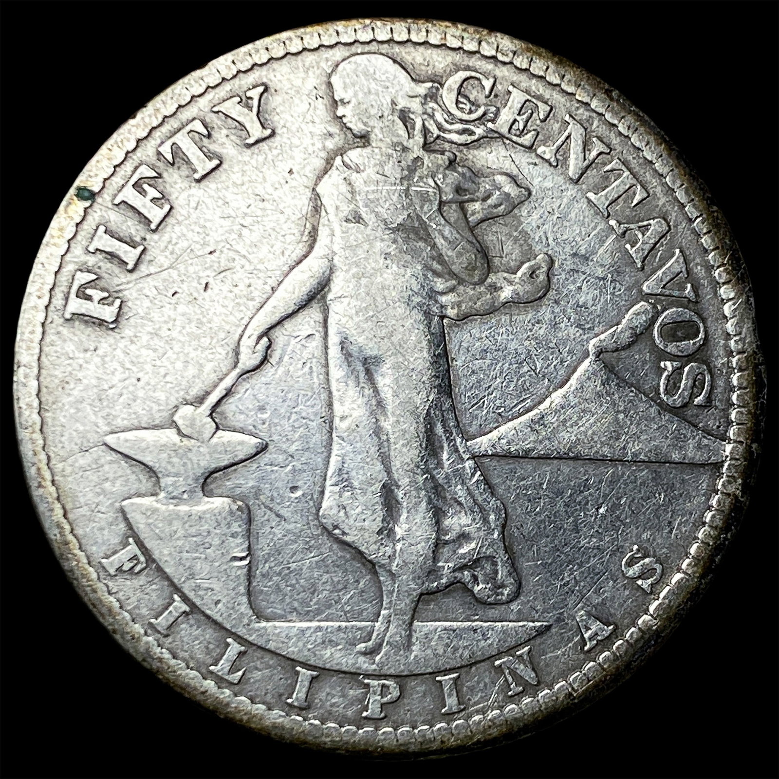 1909S Philippines Silver 50 Centavos (1 of 2)