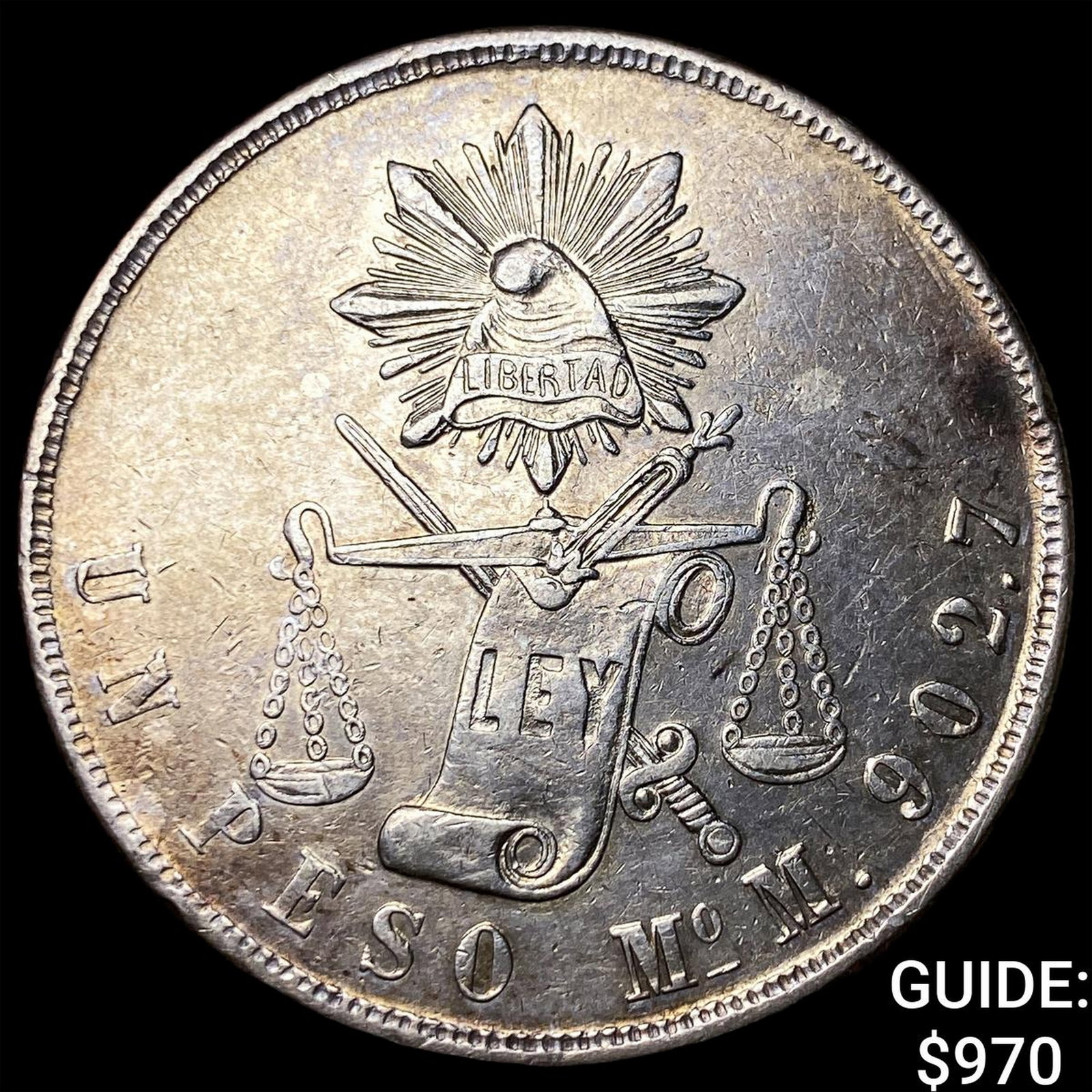 1873MoM Mexico Silver 1 Peso KM 408.5: 1873MoM Mexico Silver 1 Peso KM 408.5