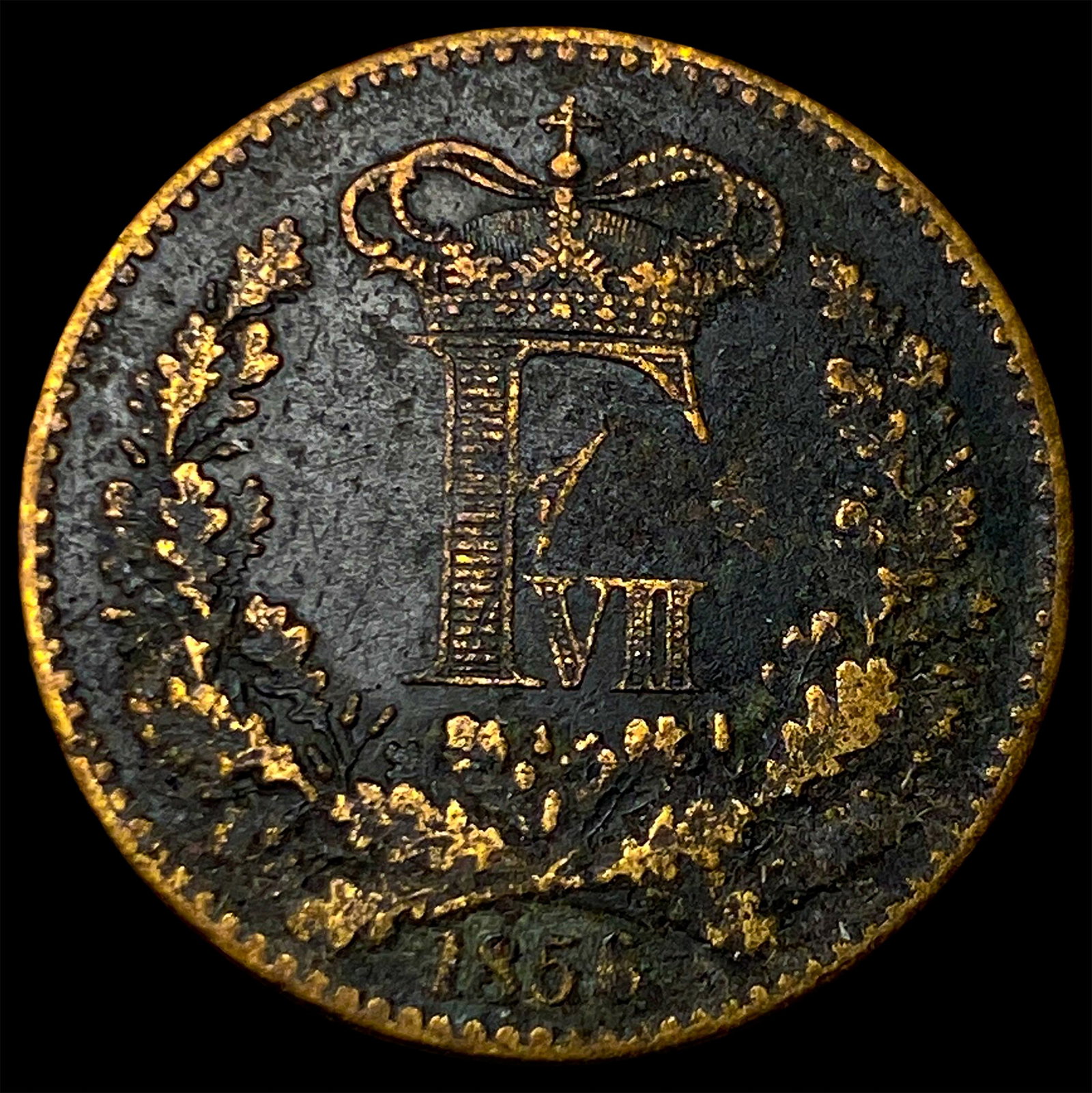 1856 Denmark Bronze 1 Skilling (1 of 2)