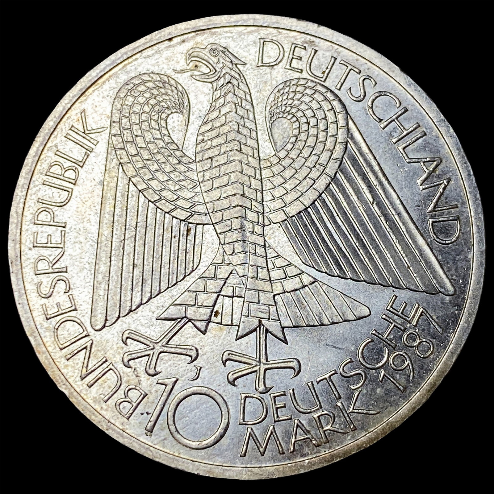 1987J Germany Silver 10 Mark - 2