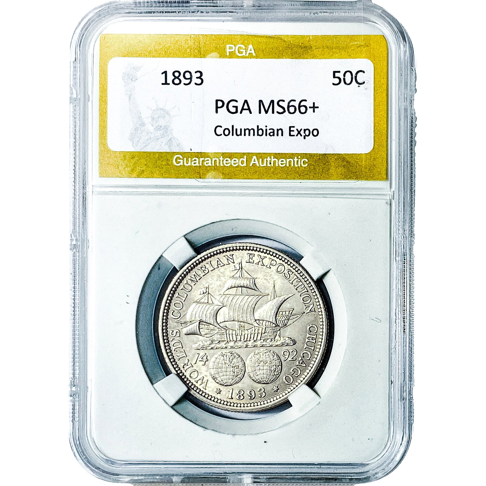 1893 Columbian Expo Half Dollar PGA MS66+: 1893 Columbian Expo Half Dollar PGA MS66+