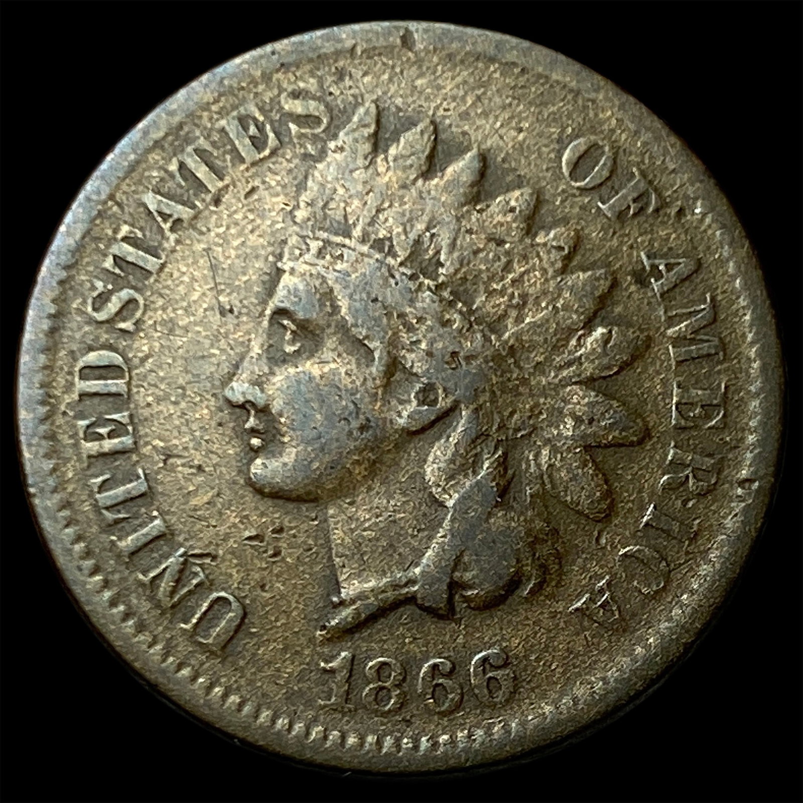 1866 Indian Head Cent NICELY CIRCULATED: 1866 Indian Head Cent NICELY CIRCULATED
