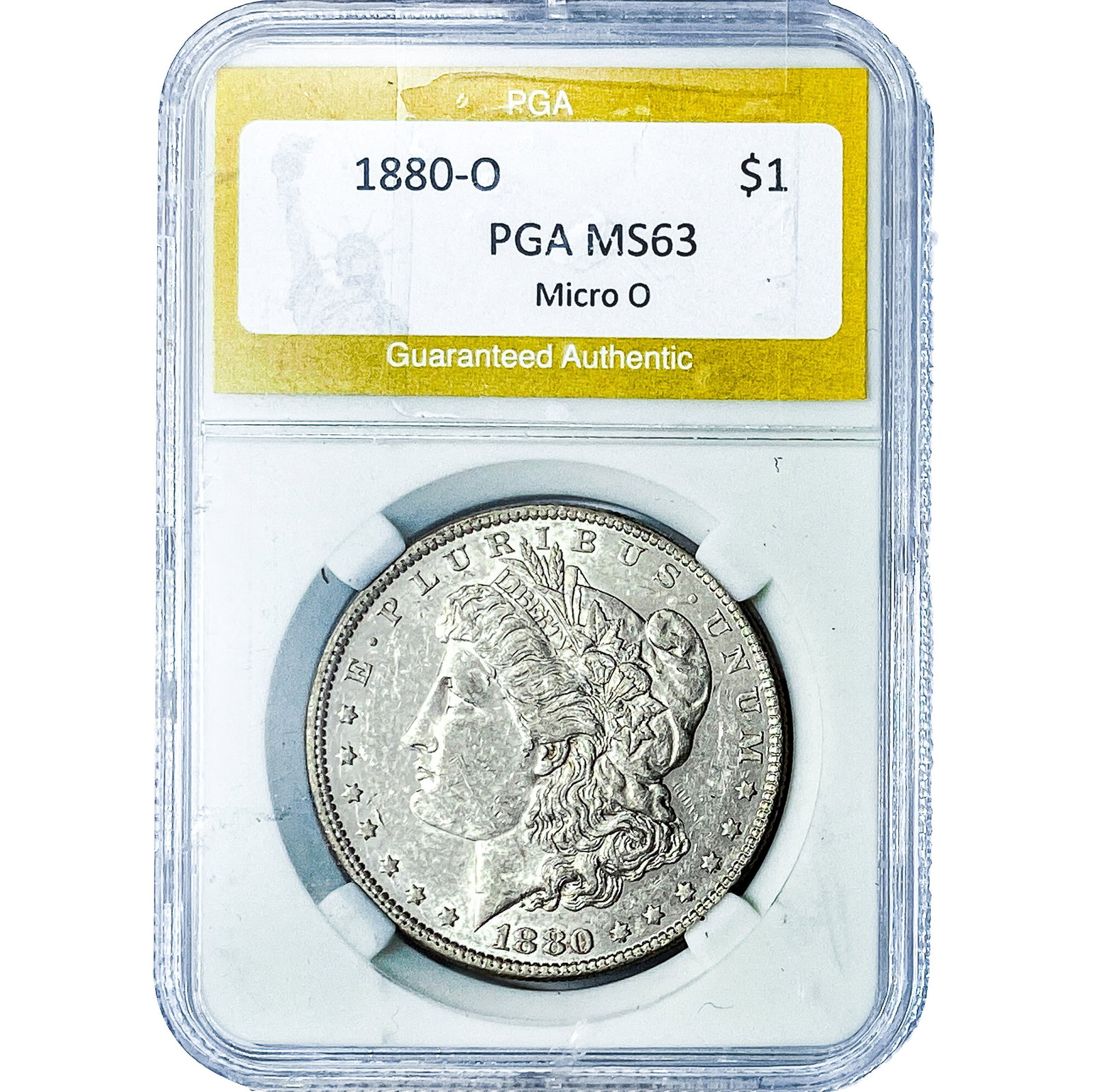 1880-S Morgan Silver Dollar PGA MS63 Micro O: 1880-S Morgan Silver Dollar PGA MS63 Micro O