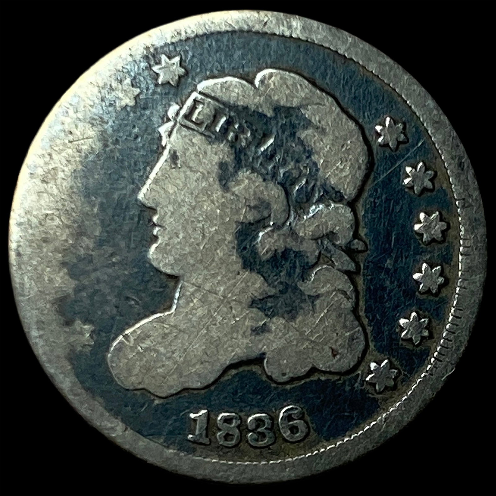 1836 Capped Bust Half Dime NICELY CIRCULATED: 1836 Capped Bust Half Dime NICELY CIRCULATED
