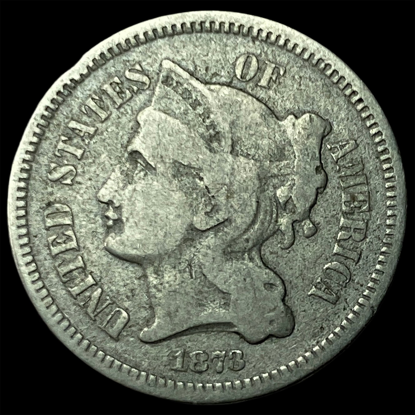 1873 Nickel Three-Cent Piece CHOICE BU (1 of 2)