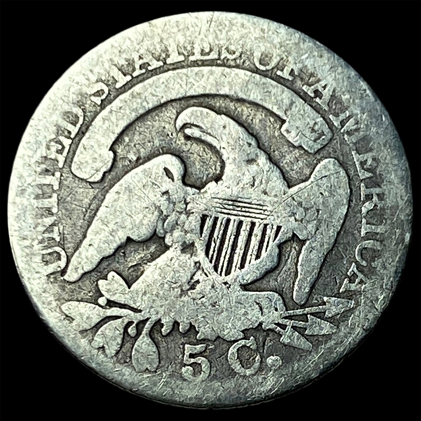 1837 Capped Bust Half Dime NICELY CIRCULATED - 2