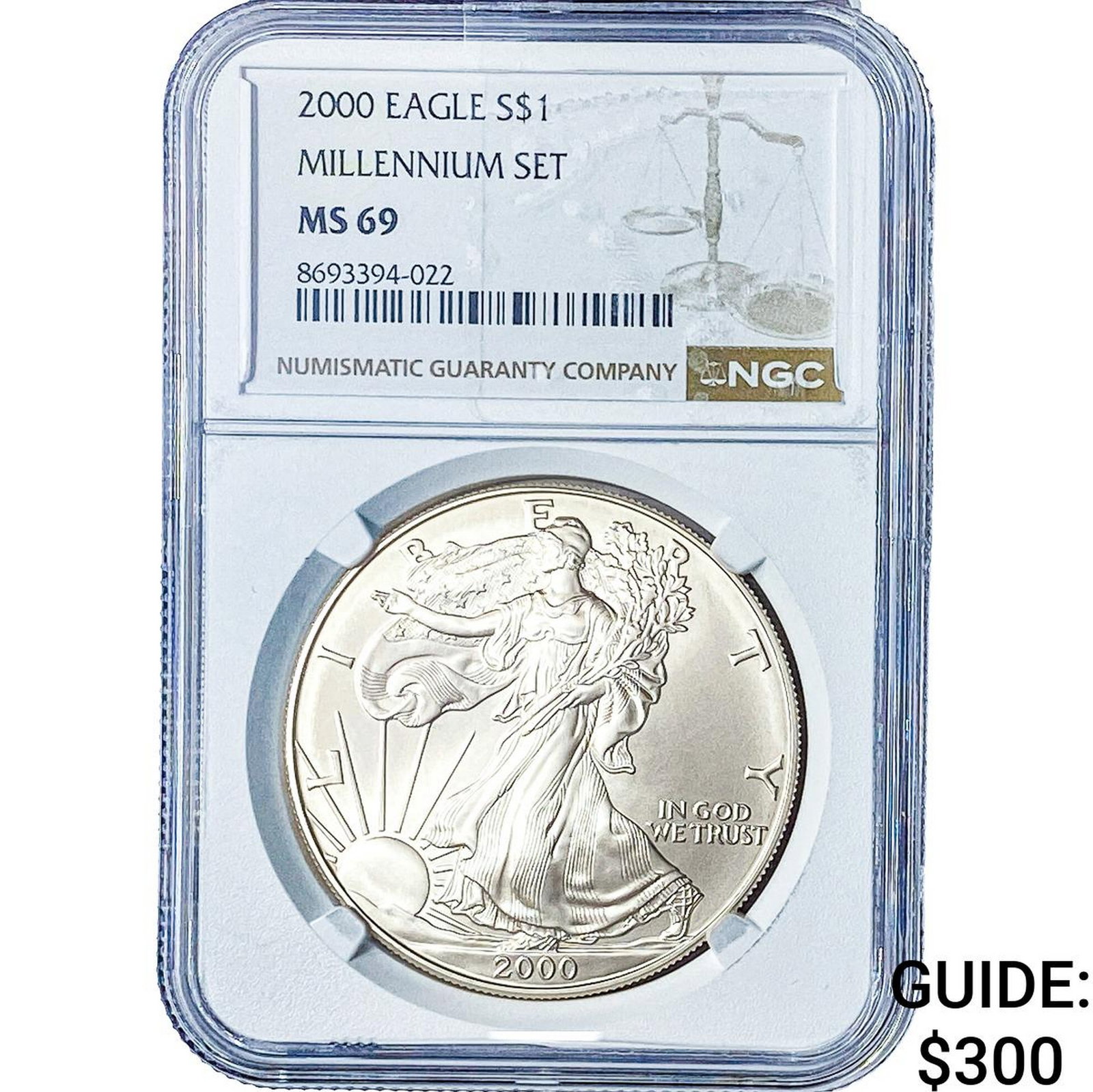 2000 Silver Eagle NGC MS69: 2000 Silver Eagle NGC MS69