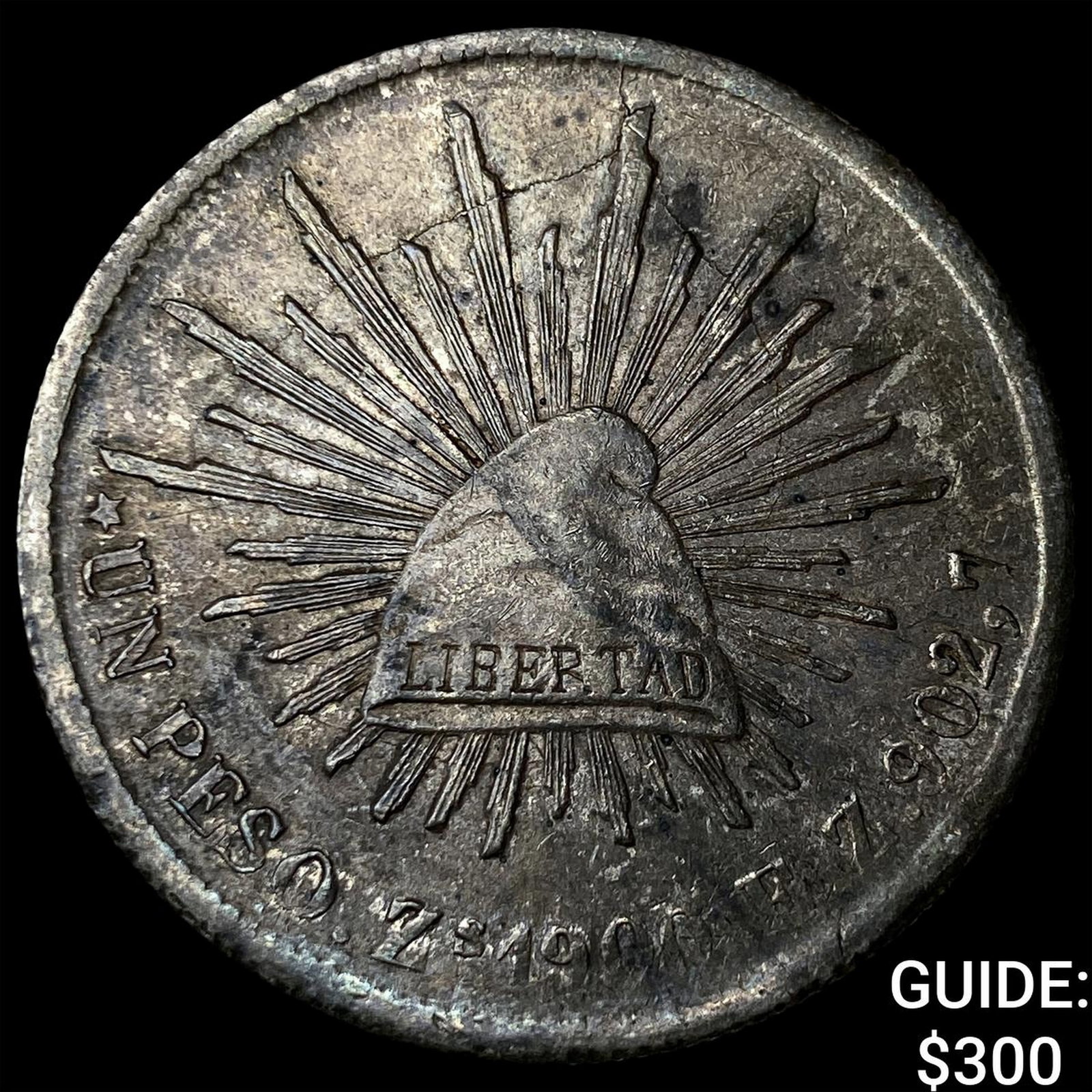 1900 ZsFz Mexico Silver 1 Peso: 1900 ZsFz Mexico Silver 1 Peso
