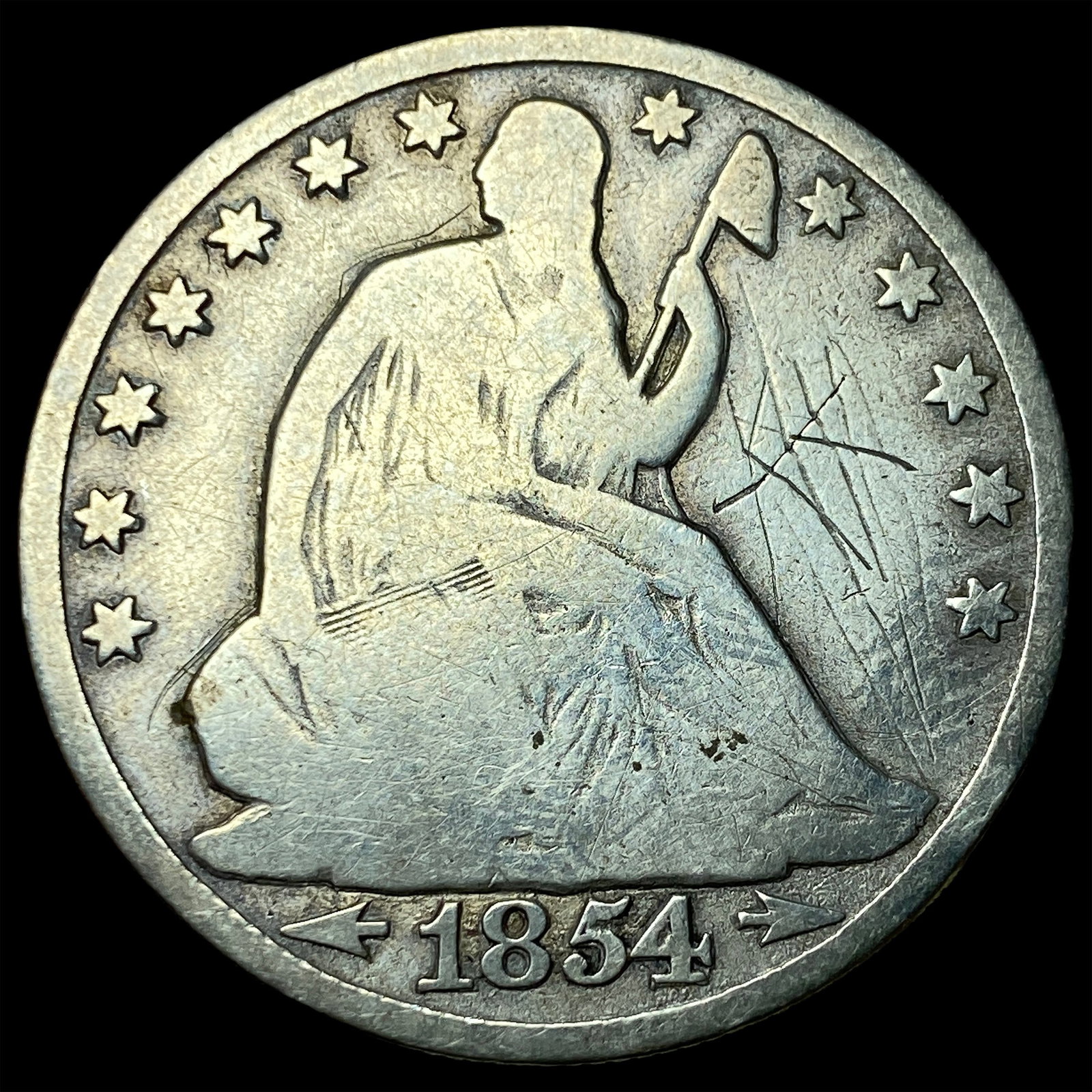 1854-O Silver Half Dollar NICELY CIRCULATED: 1854-O Silver Half Dollar NICELY CIRCULATED