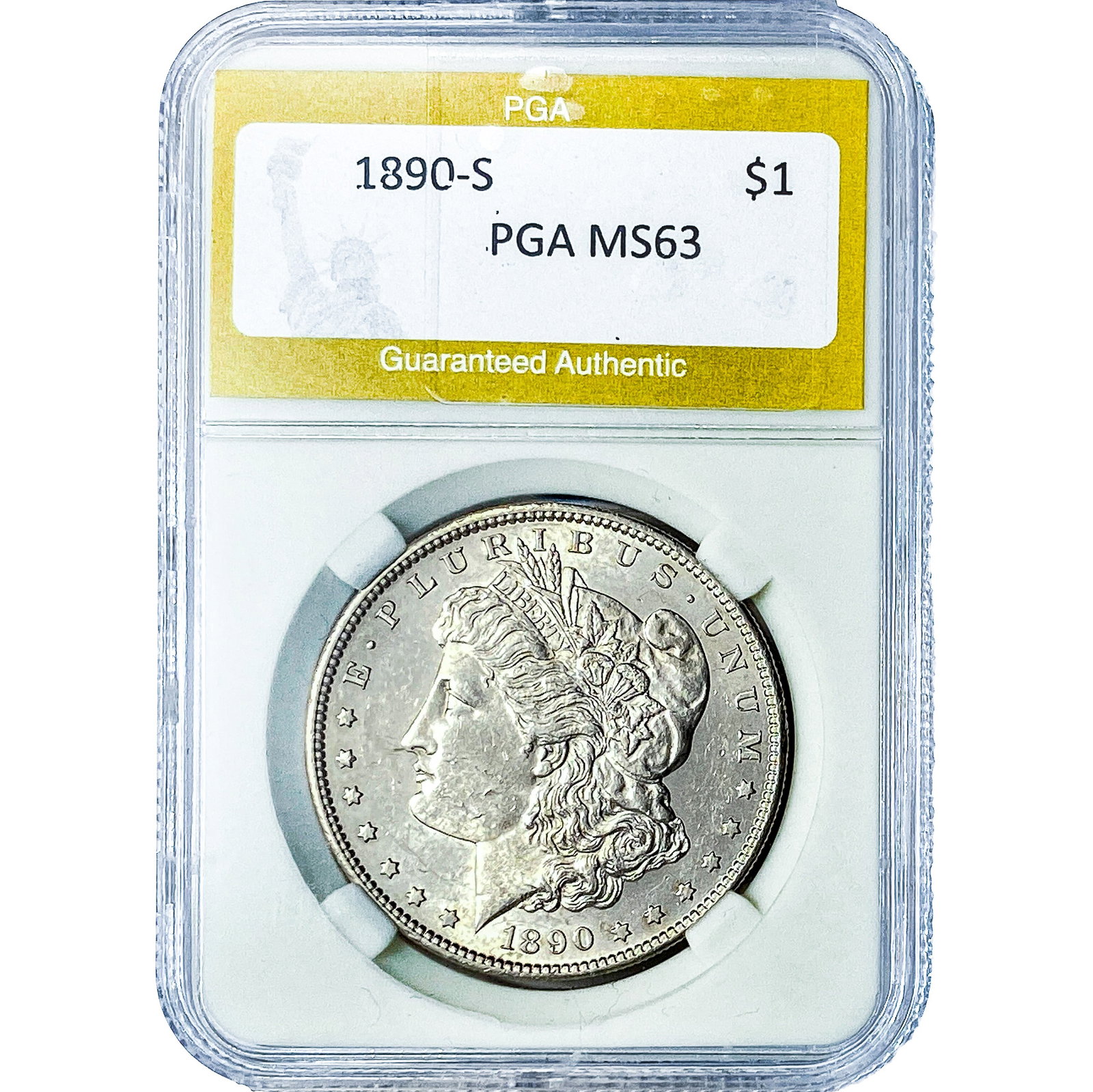1890-S Morgan Silver Dollar PGA MS63: 1890-S Morgan Silver Dollar PGA MS63
