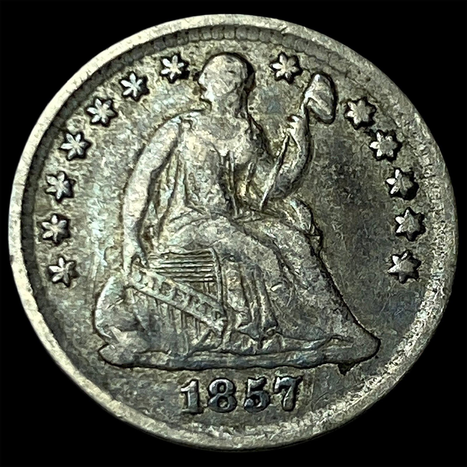 1857 Silver Half Dime LIGHTLY CIRCULATED: 1857 Silver Half Dime LIGHTLY CIRCULATED