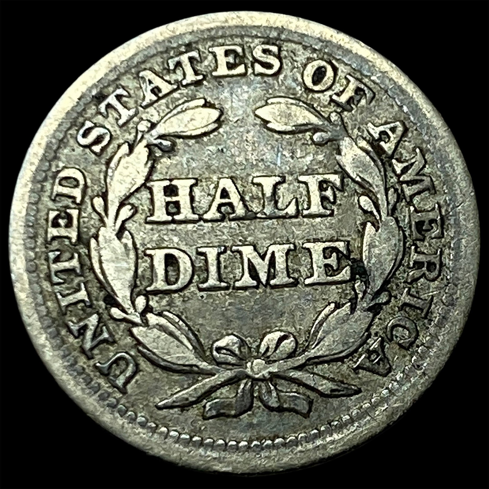 1857 Silver Seated Liberty Half Dime LIGHTLY CIRCULATED - 2