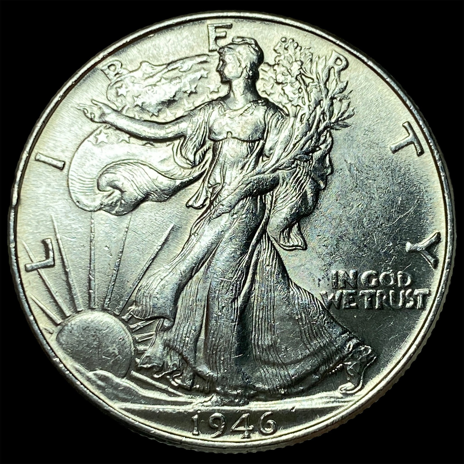 1946 Silver Half Dollar (Walking Liberty) GEM BU: 1946 Silver Half Dollar (Walking Liberty) GEM BU
