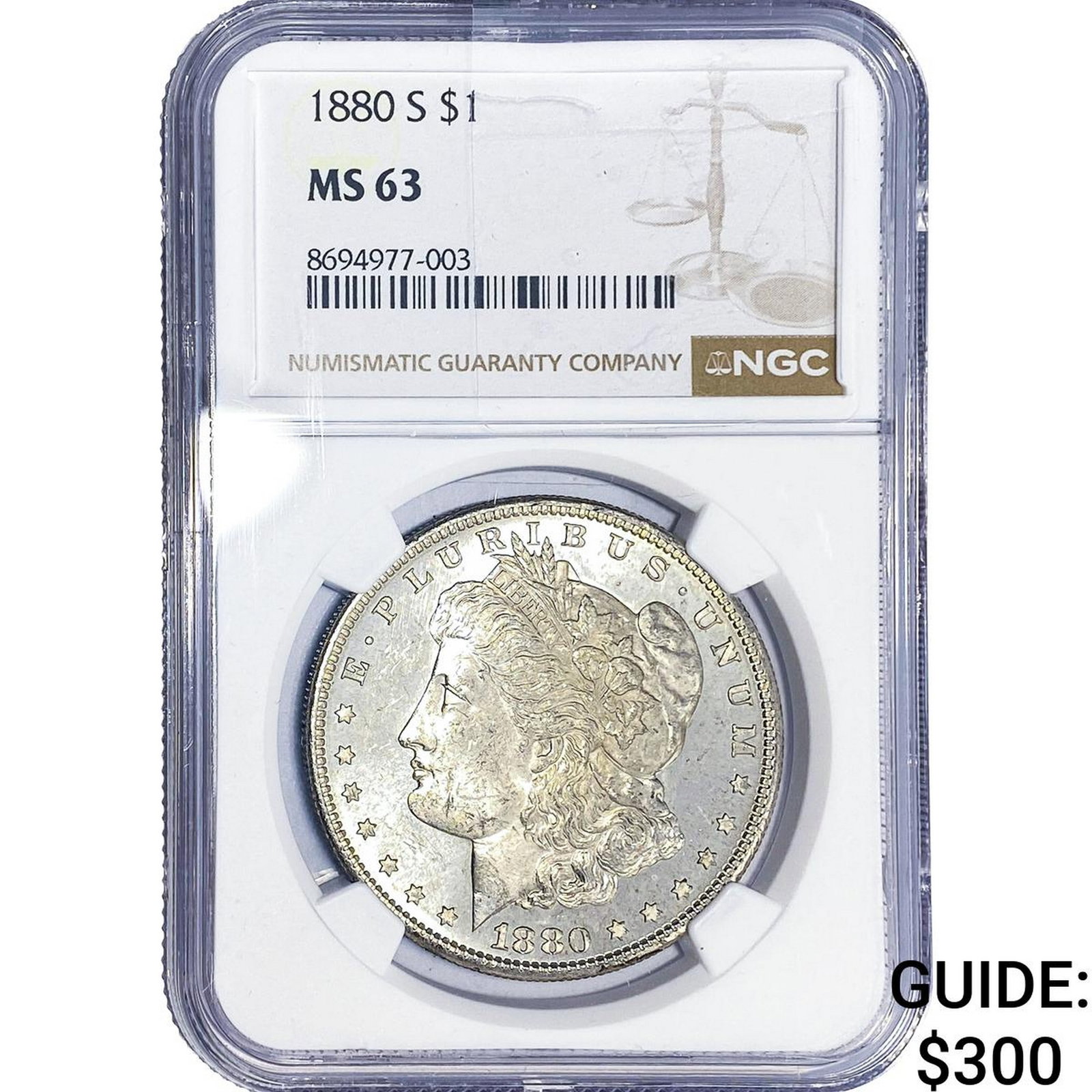 1880-S Morgan Silver Dollar NGC MS63: 1880-S Morgan Silver Dollar NGC MS63