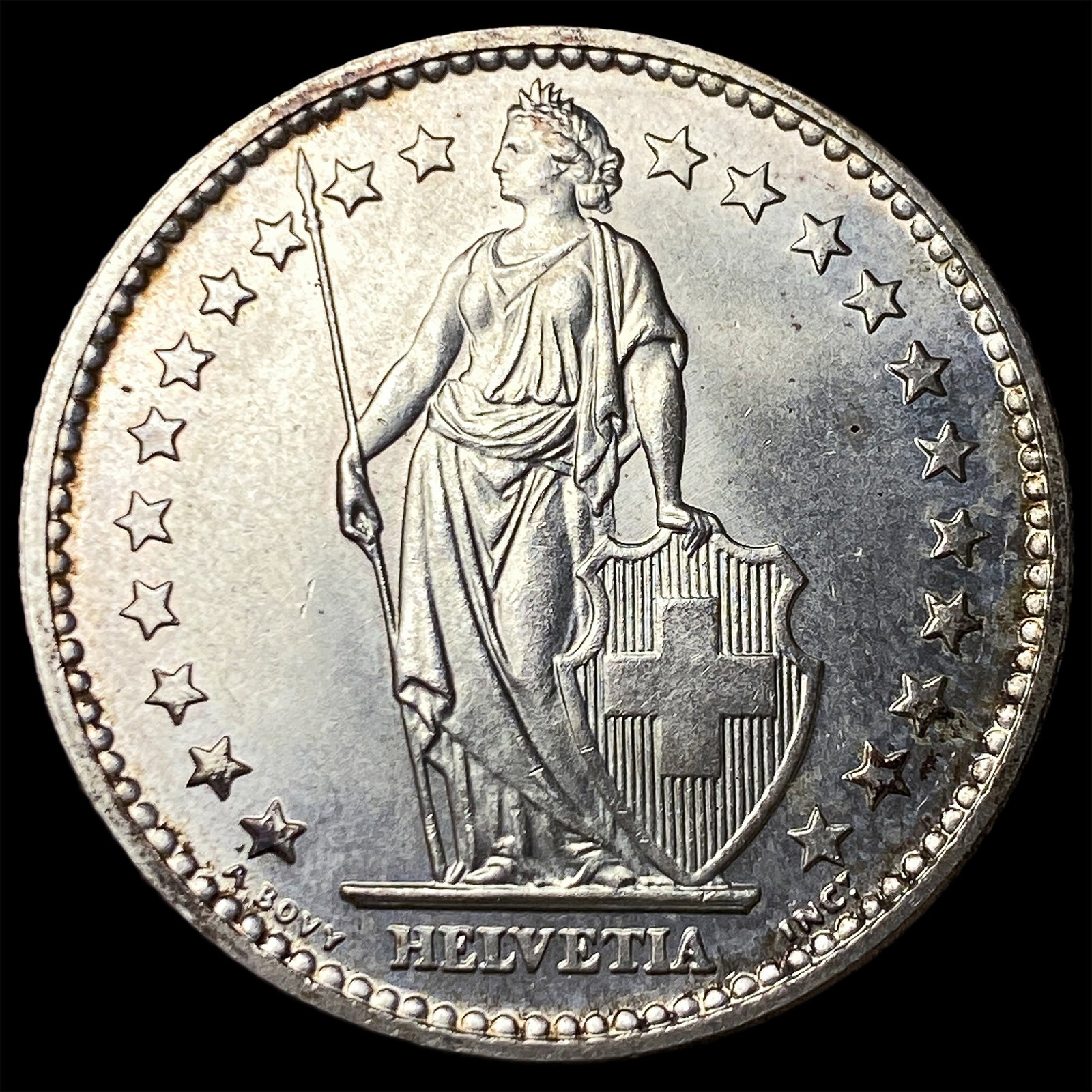 1967 Switzerland Silver 2 Francs: 1967 Switzerland Silver 2 Francs