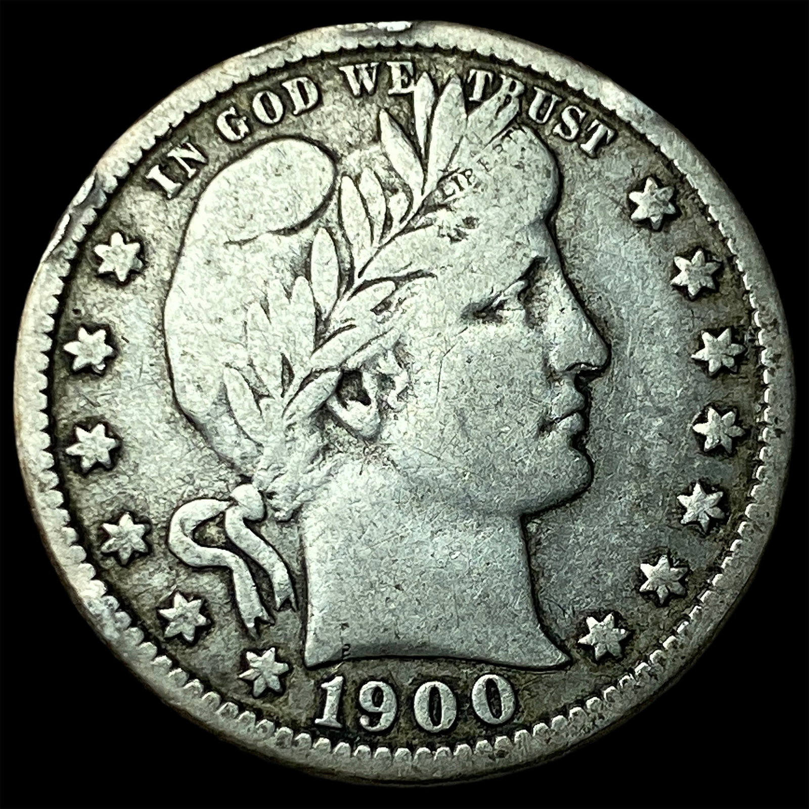 1900 Barber Silver Quarter NEARLY UNCIRCULATED (1 of 2)