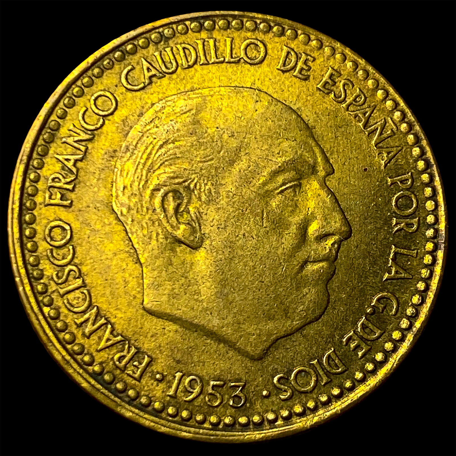 1953 Spain 1 Peseta: 1953 Spain 1 Peseta