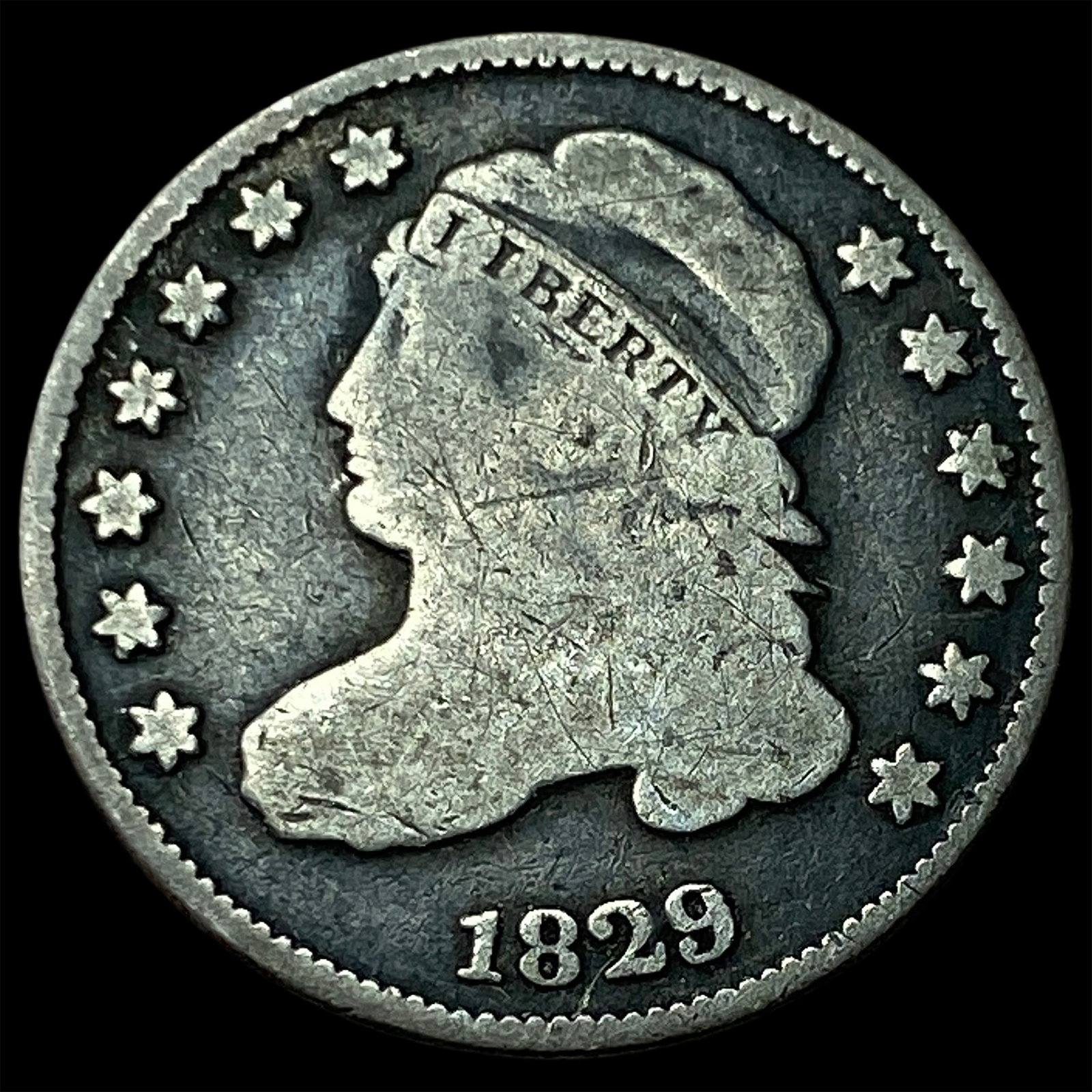 1829 Capped Bust Dime LIGHTLY CIRCULATED: 1829 Capped Bust Dime LIGHTLY CIRCULATED