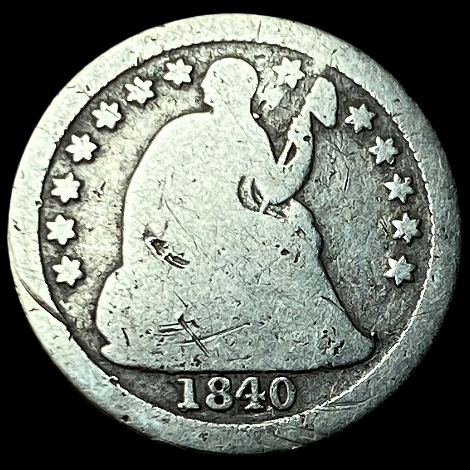 1840 Seated Liberty Half Dime LIGHTLY CIRCULATED: 1840 Seated Liberty Half Dime LIGHTLY CIRCULATED