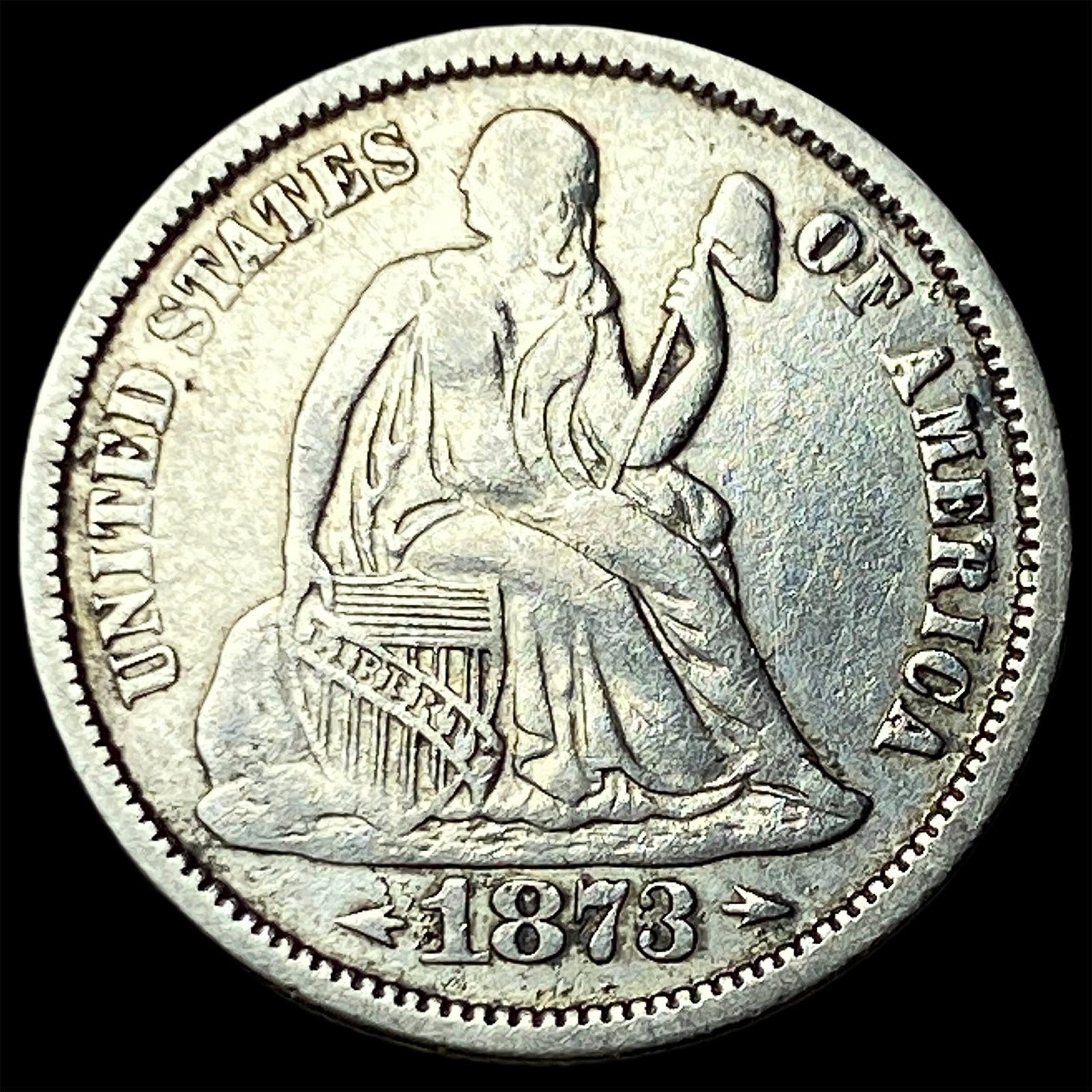 1873 Silver Dime Arrows LIGHTLY CIRCULATED: 1873 Silver Dime Arrows LIGHTLY CIRCULATED