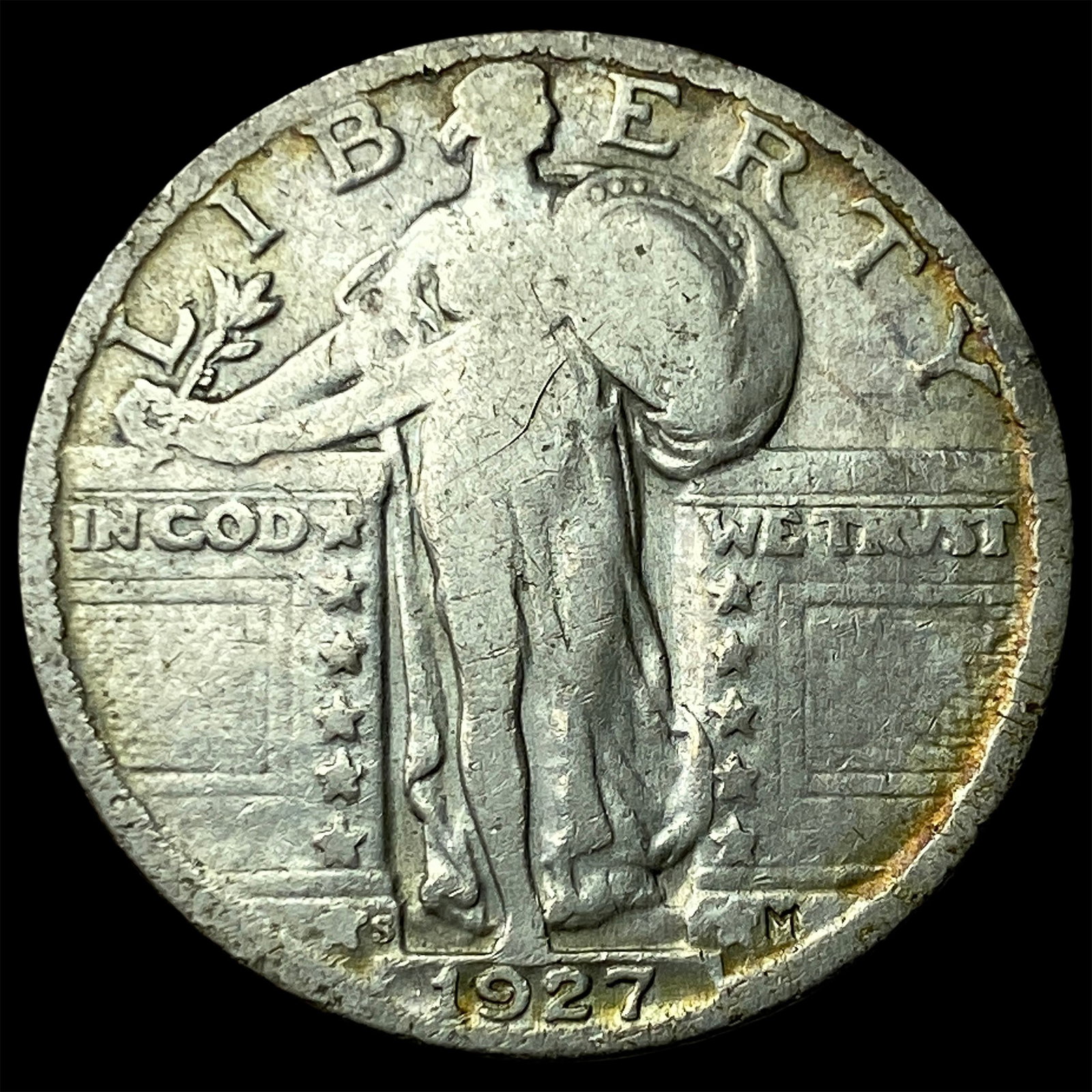 1927-S Silver Standing Liberty Quarter LIGHTLY CIRCULATED: 1927-S Silver Standing Liberty Quarter LIGHTLY CIRCULATED