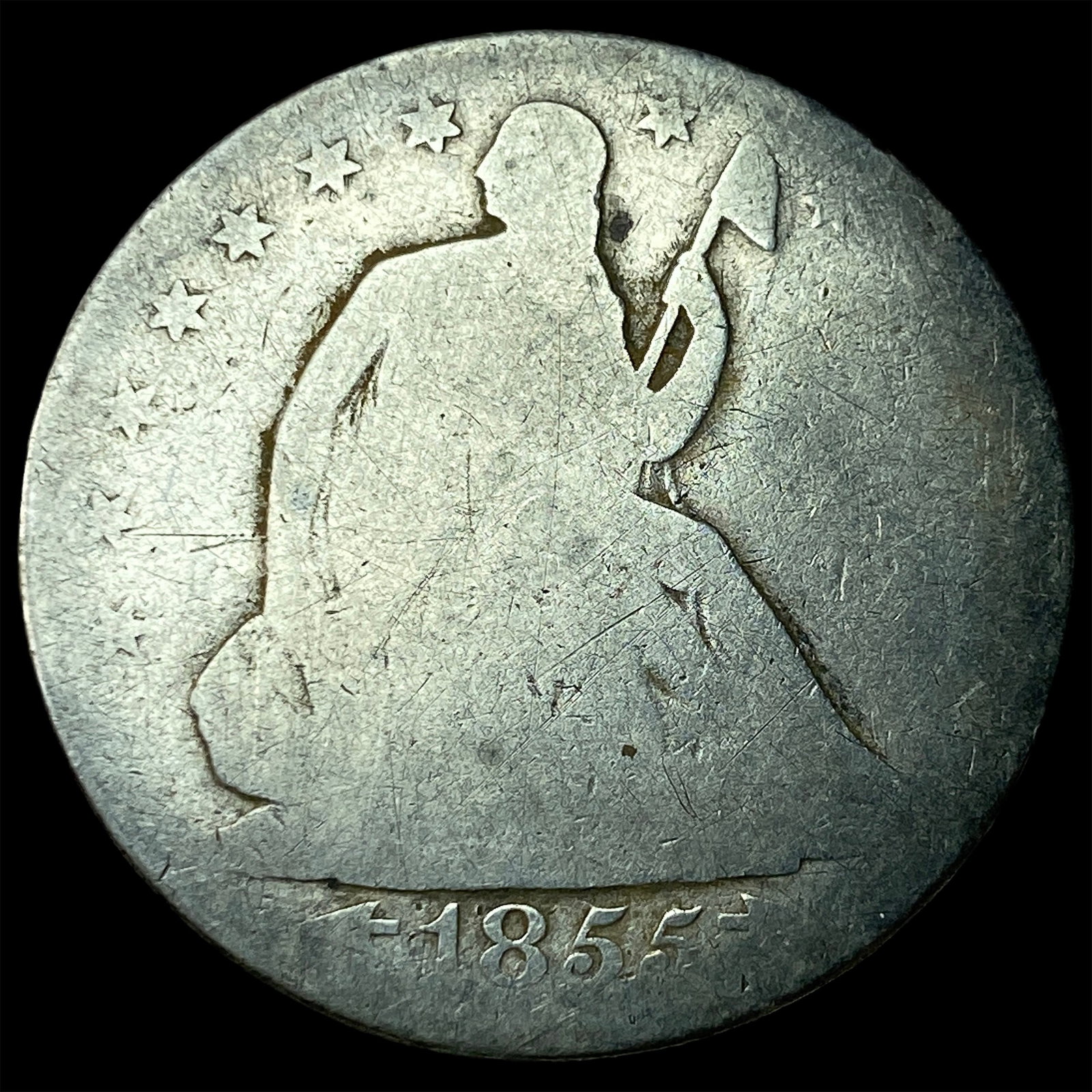 1855-O Silver Half Dollar NICELY CIRCULATED: 1855-O Silver Half Dollar NICELY CIRCULATED