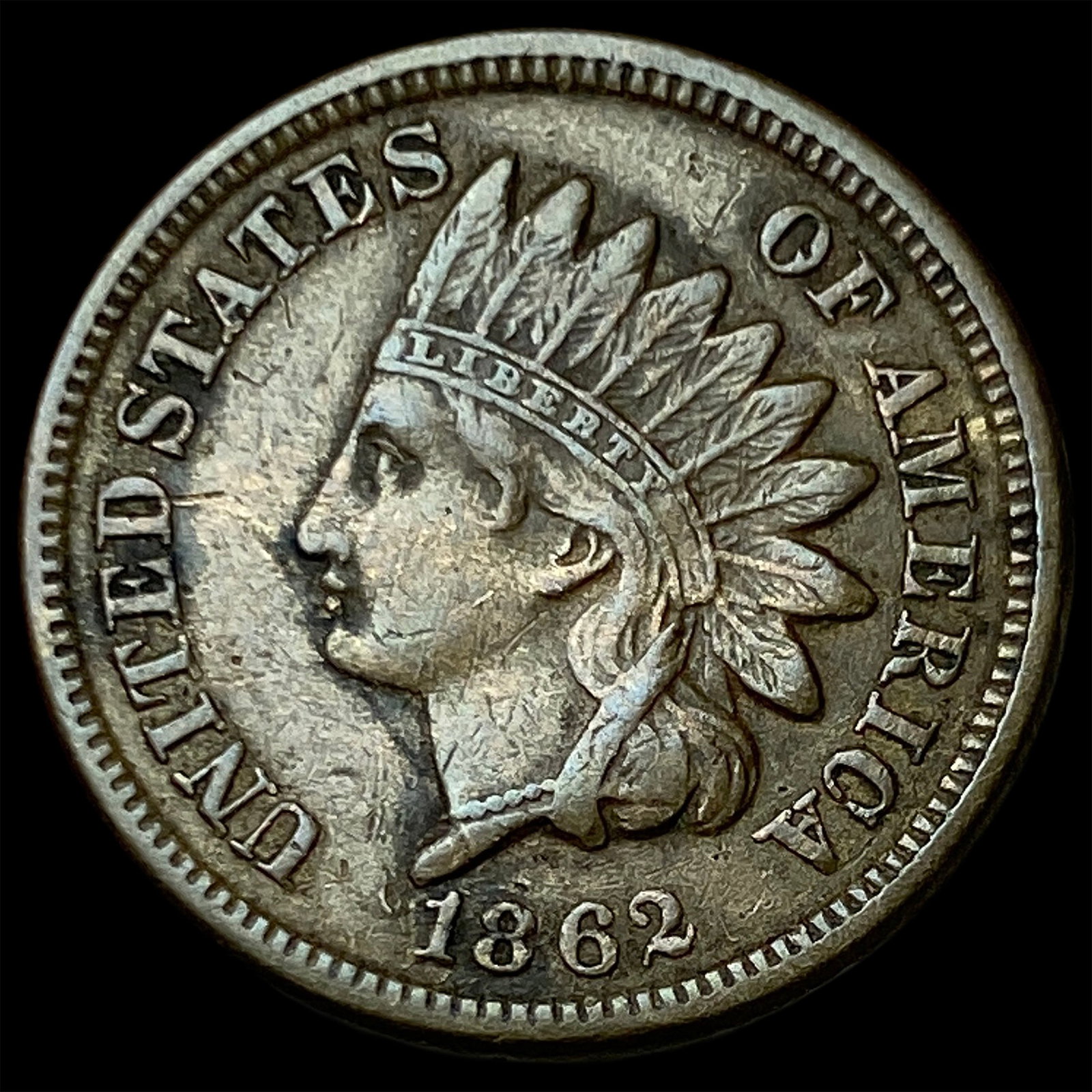 1862 Copper-Nickel Indian Head Cent CHOICE AU (1 of 2)