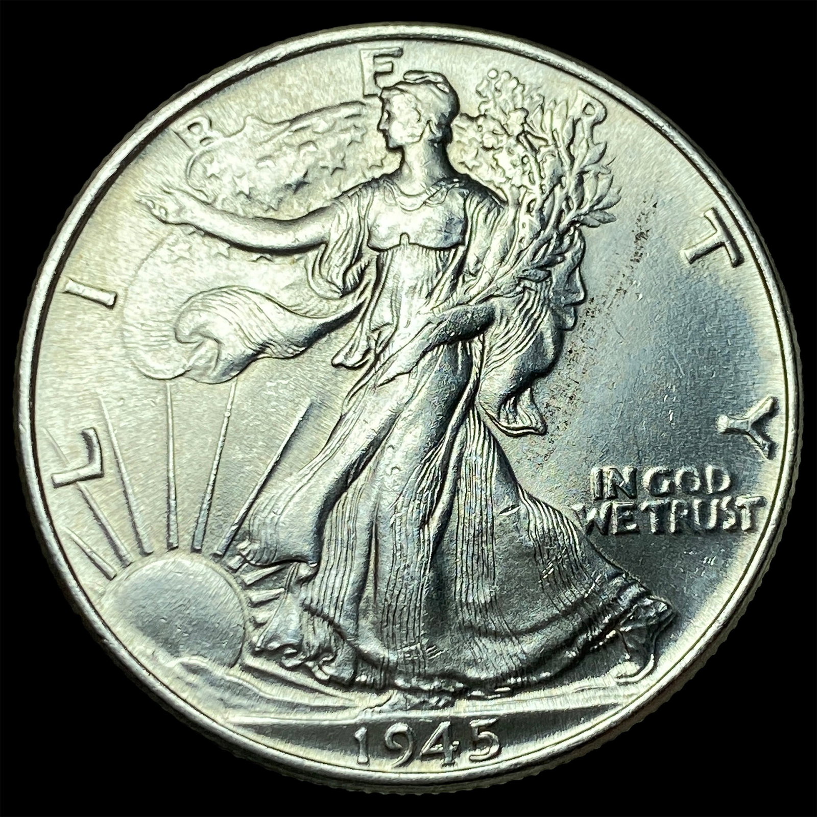 1945 Walking Liberty Half Dollar GEM BU: 1945 Walking Liberty Half Dollar GEM BU