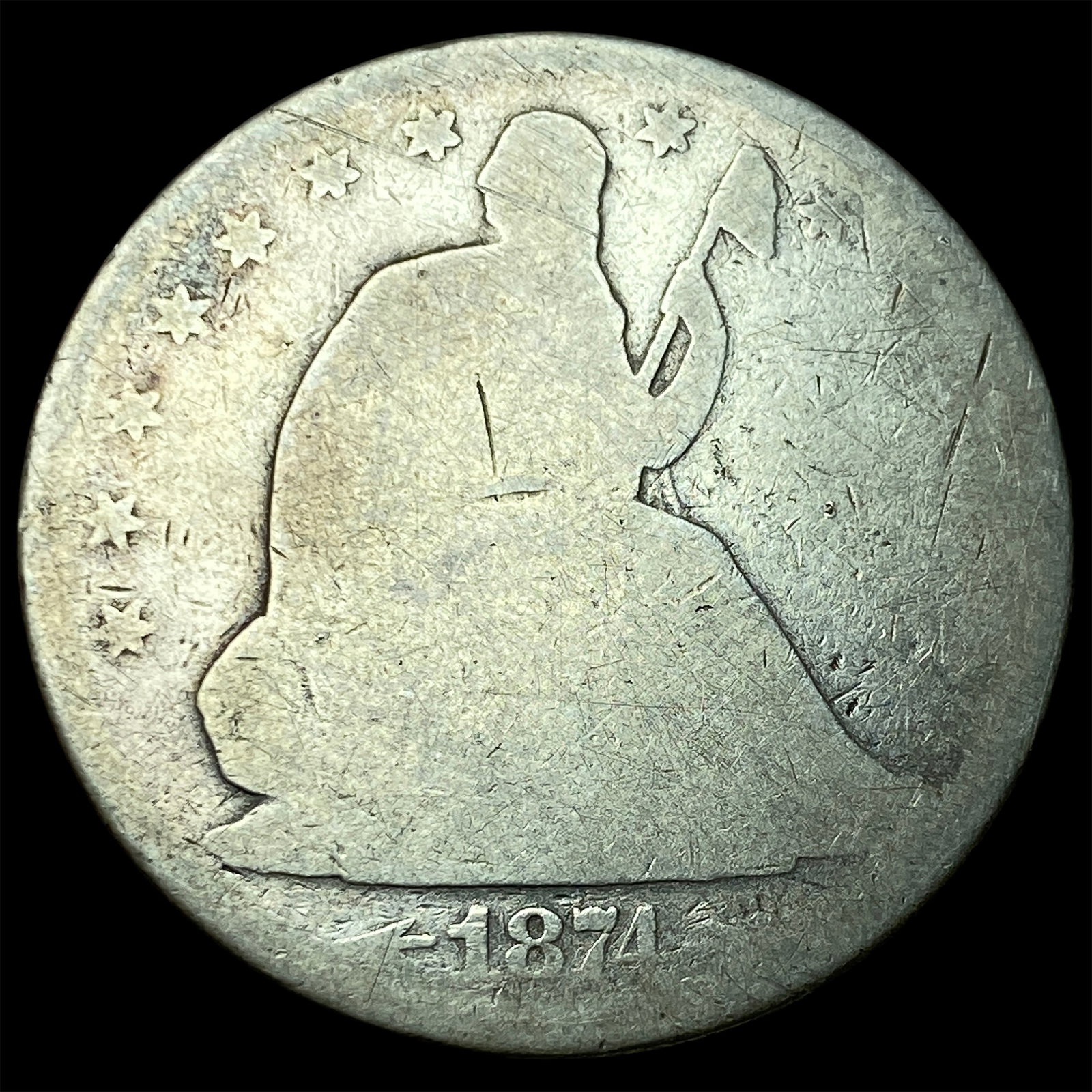 1874 Seated Liberty Half Dollar NICELY CIRCULATED: 1874 Seated Liberty Half Dollar NICELY CIRCULATED