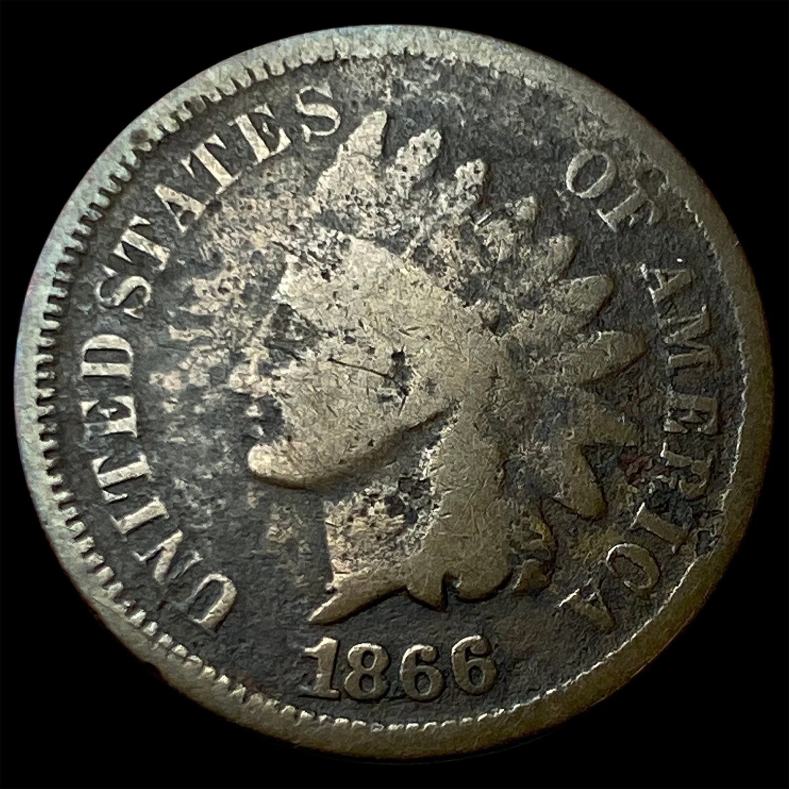 1866 Indian Head Cent NICELY CIRCULATED: 1866 Indian Head Cent NICELY CIRCULATED