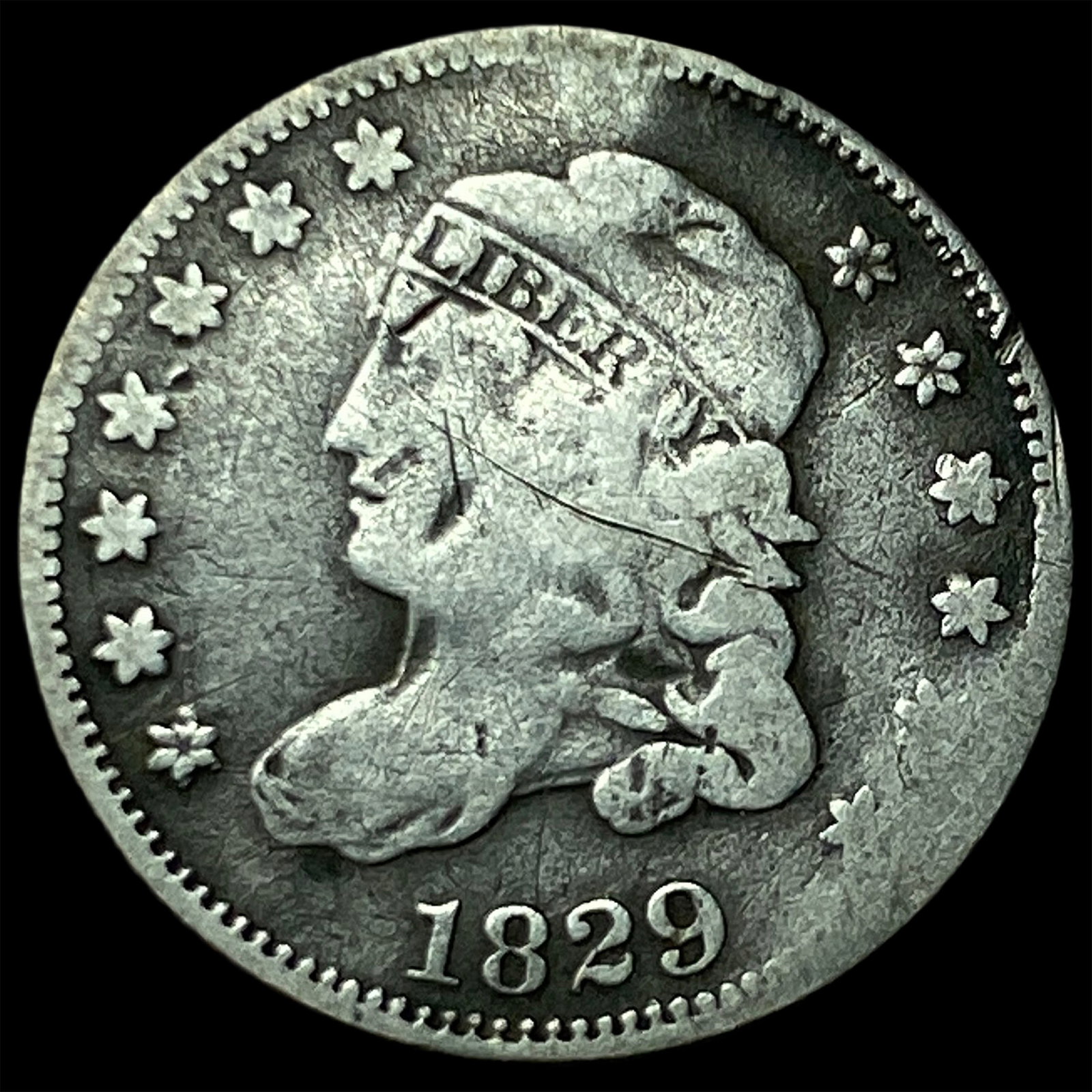 1829 Capped Bust Half Dime NICELY CIRCULATED (1 of 2)